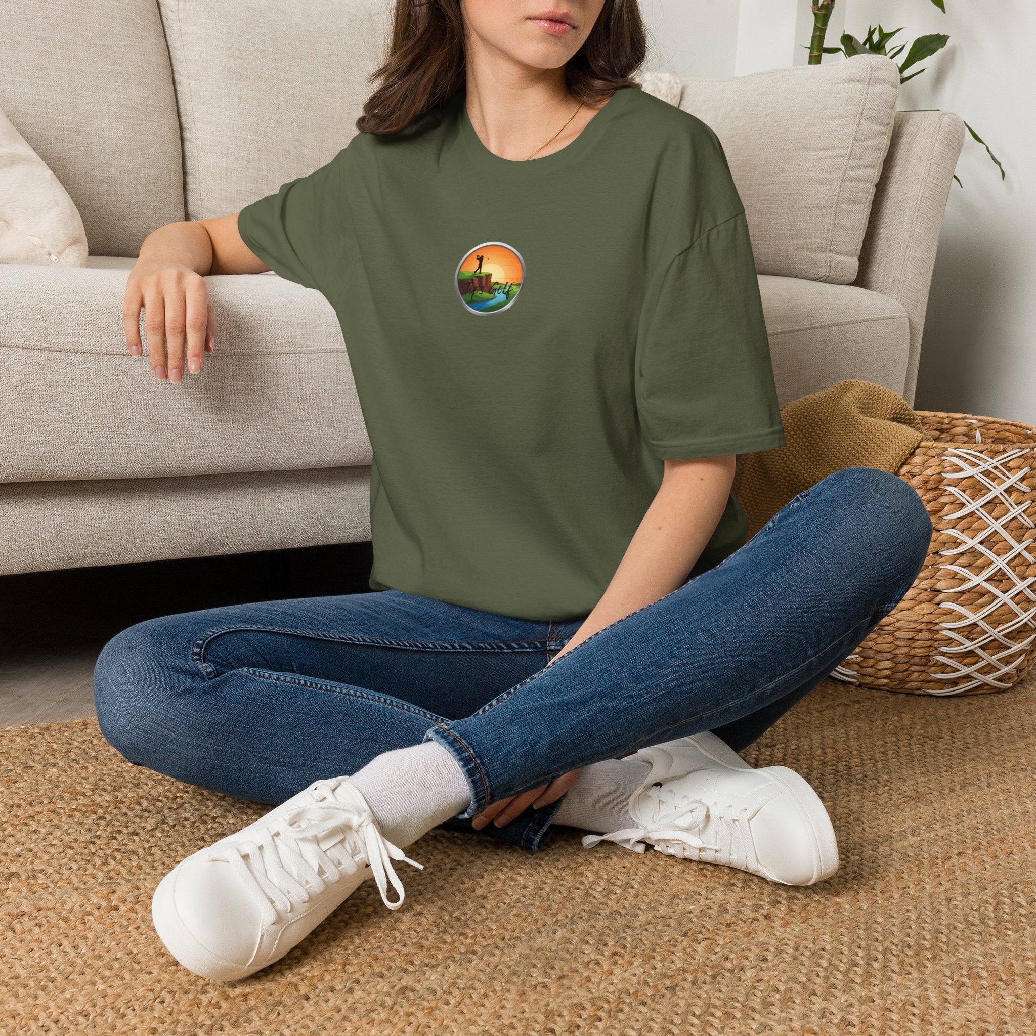 Golf Sunset River View T-Shirt — Scenic Golf Course Shirt