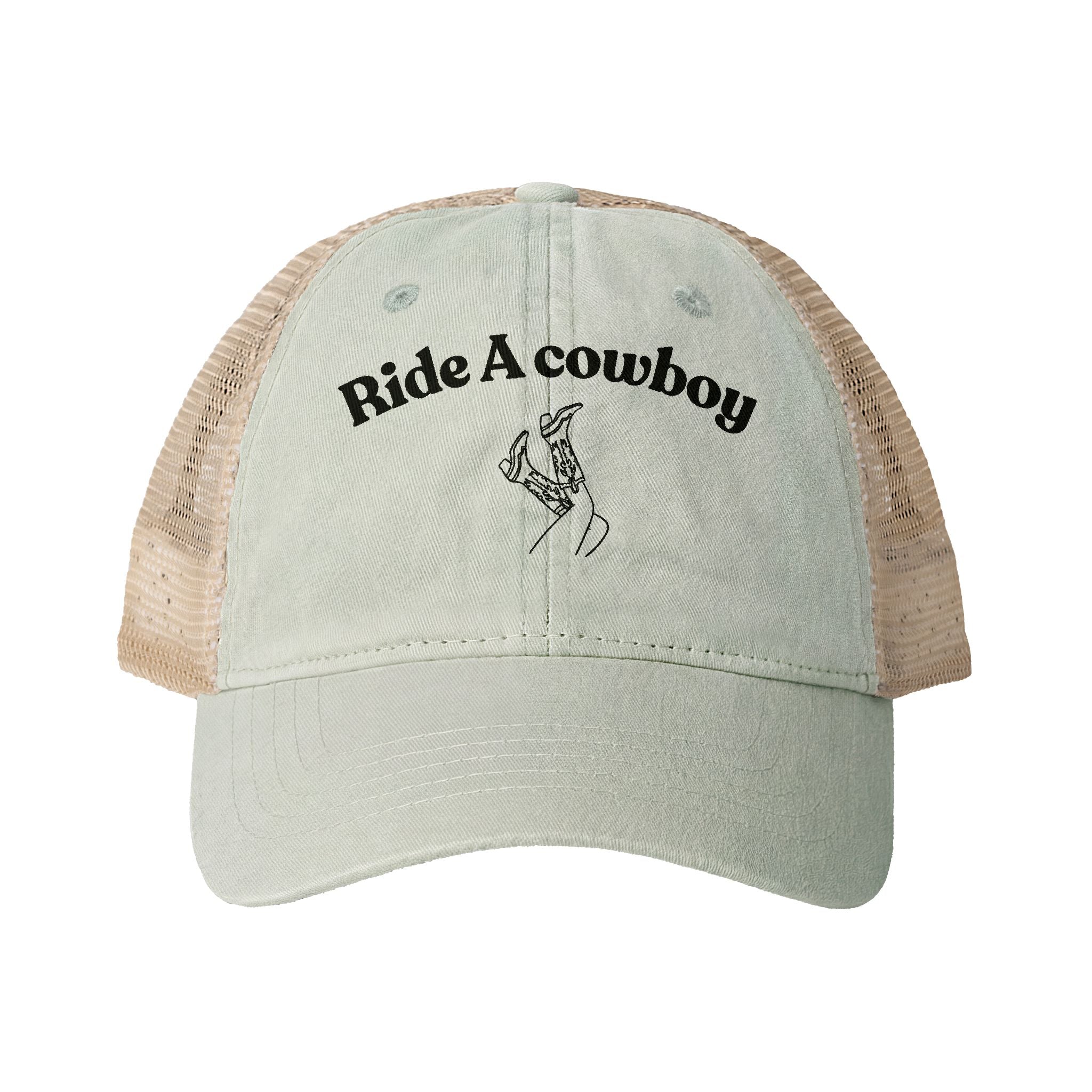 Women's Washed Mesh-Back Cap Ride a cowboy