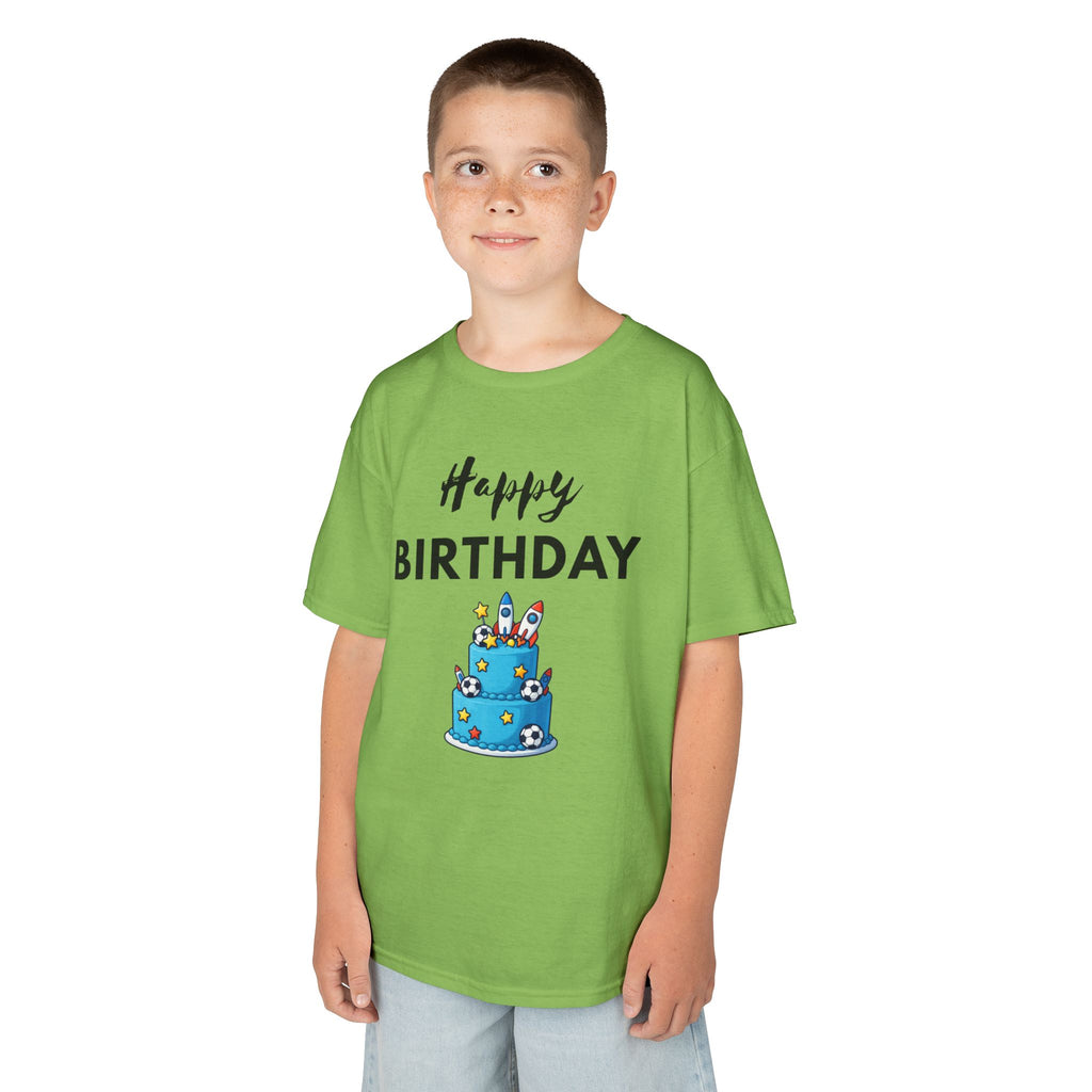 Kids 'Happy Birthday' Cake T-Shirt — Cute Blue Birthday Tee for Children