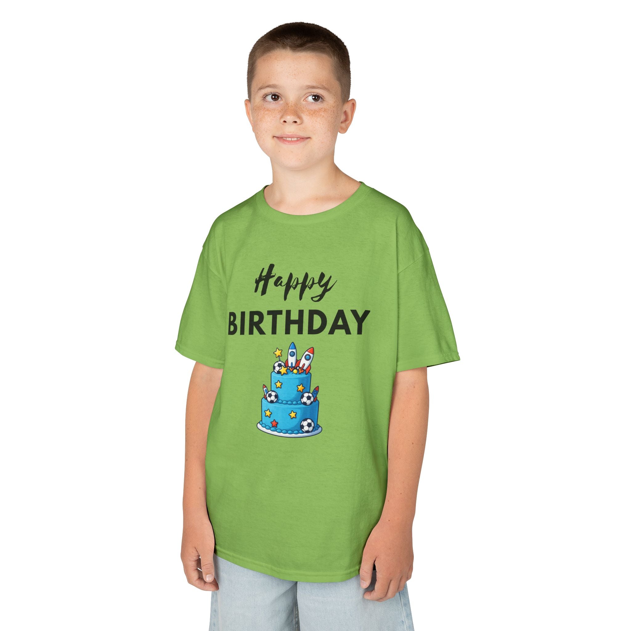Kids 'Happy Birthday' Cake T-Shirt — Cute Blue Birthday Tee for Children