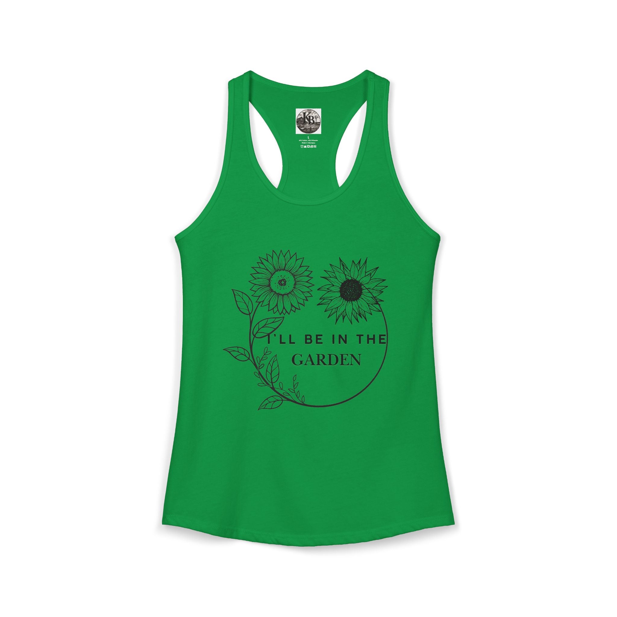 I'll Be in the Garden Flowery Tank Top — Women's Racerback Garden Shirt