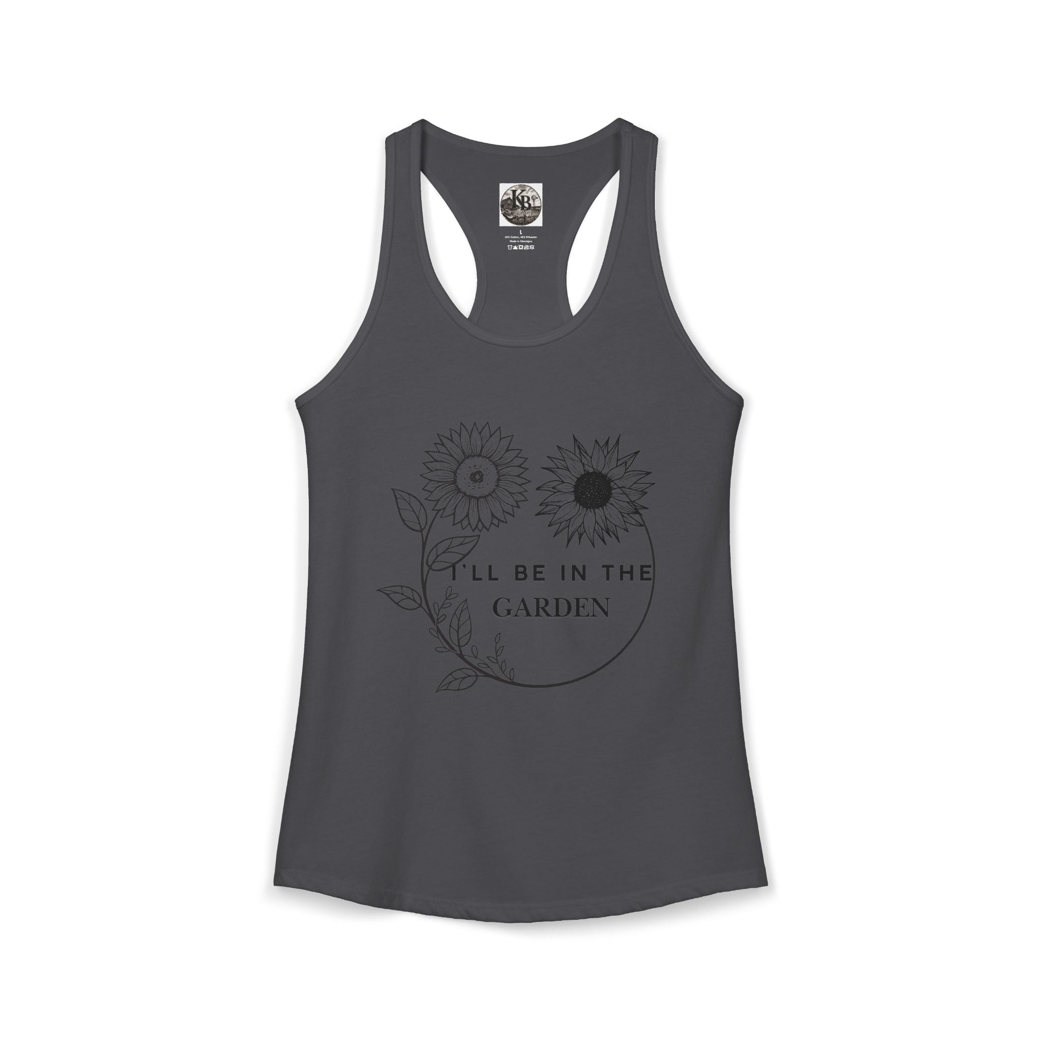 I'll Be in the Garden Flowery Tank Top — Women's Racerback Garden Shirt