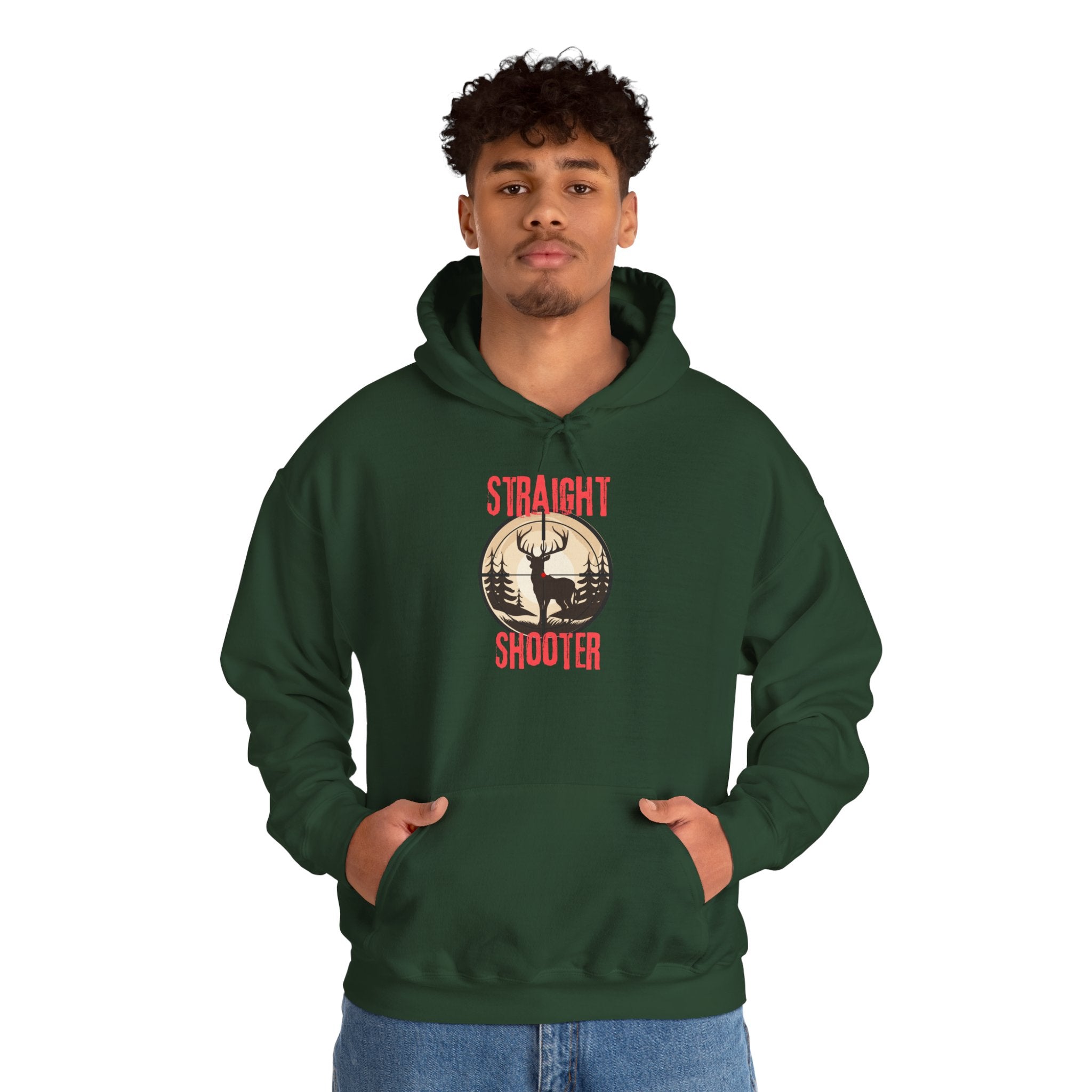 Straight Shooter Deer Hoodie - Hunting Graphic Pullover
