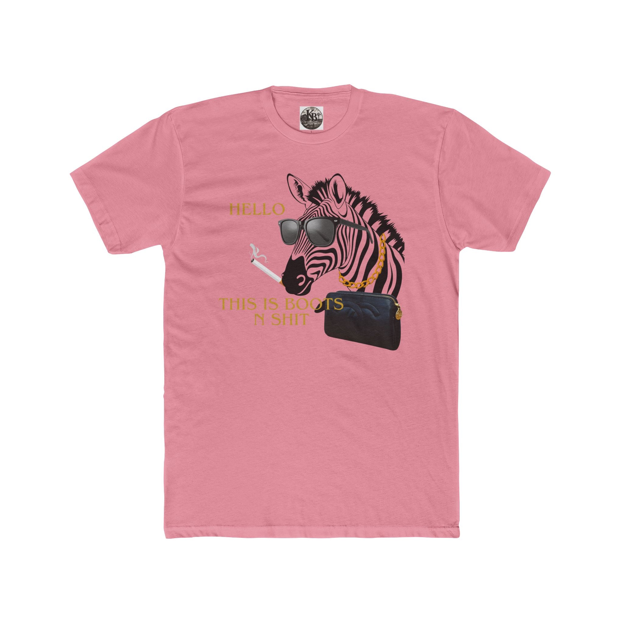 Hello This Is Boots N' Shit Zebra Graphic Tee — Funny Animal Sunglasses T-Shirt