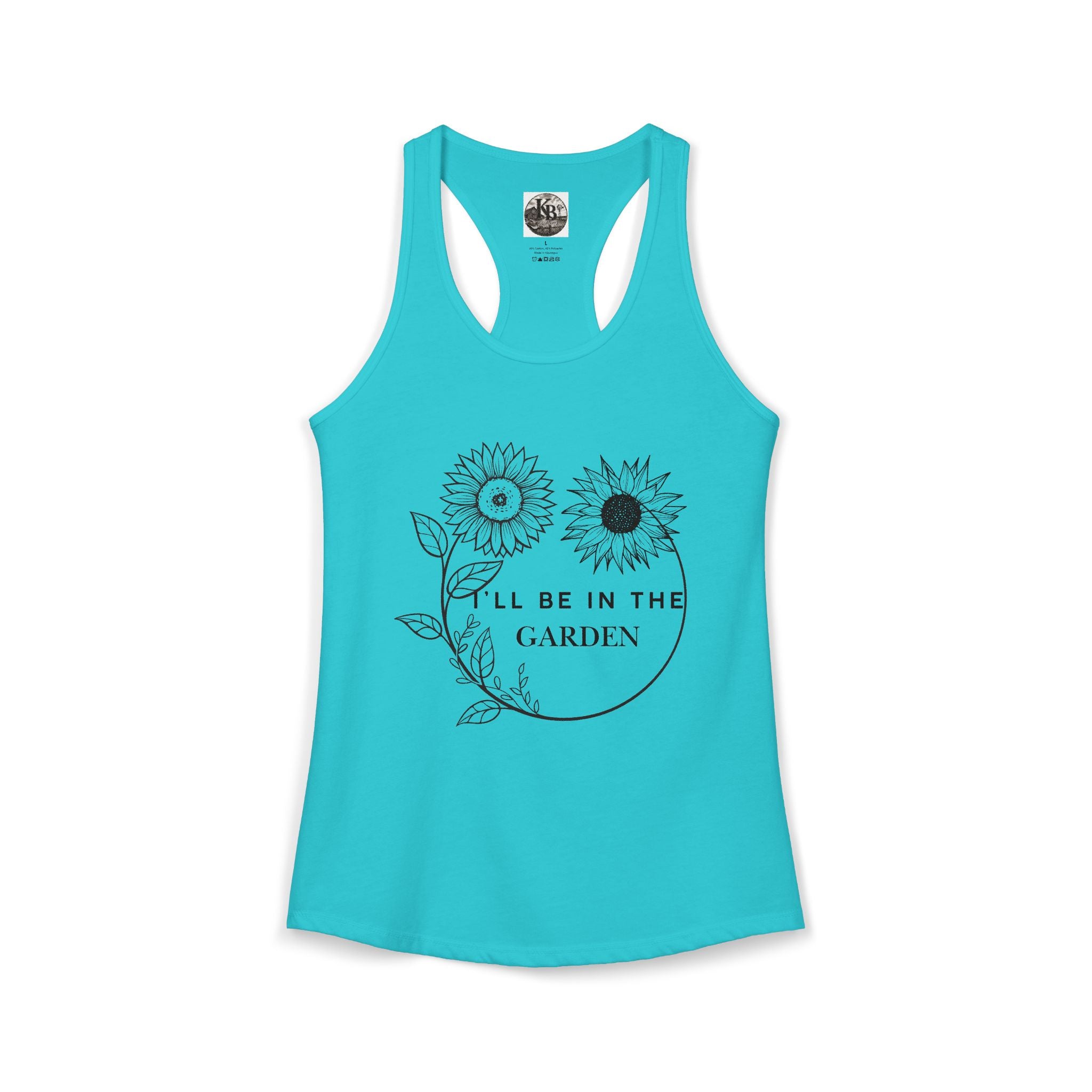 I'll Be in the Garden Flowery Tank Top — Women's Racerback Garden Shirt