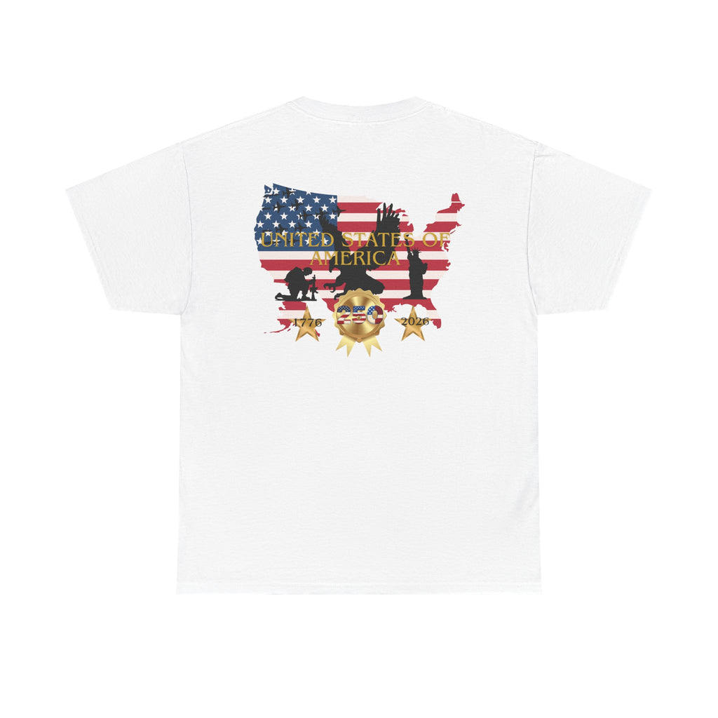 America 250 100% Cotton T-Shirt — Patriotic Fourth of July Tee