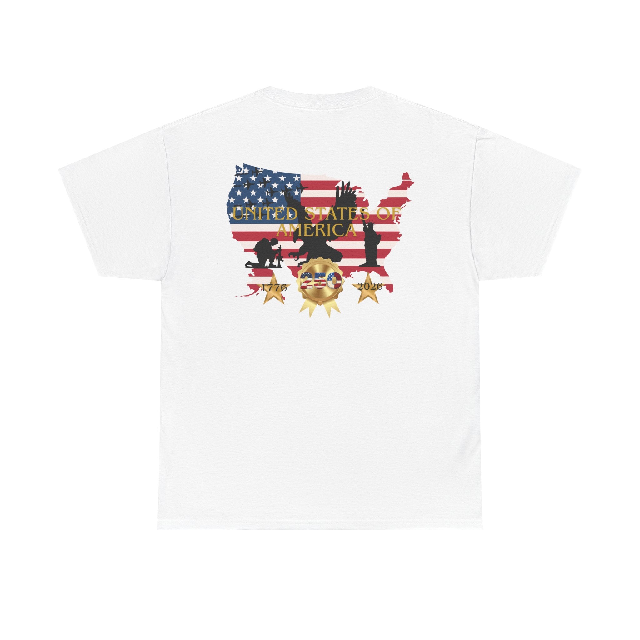 America 250 100% Cotton T-Shirt — Patriotic Fourth of July Tee