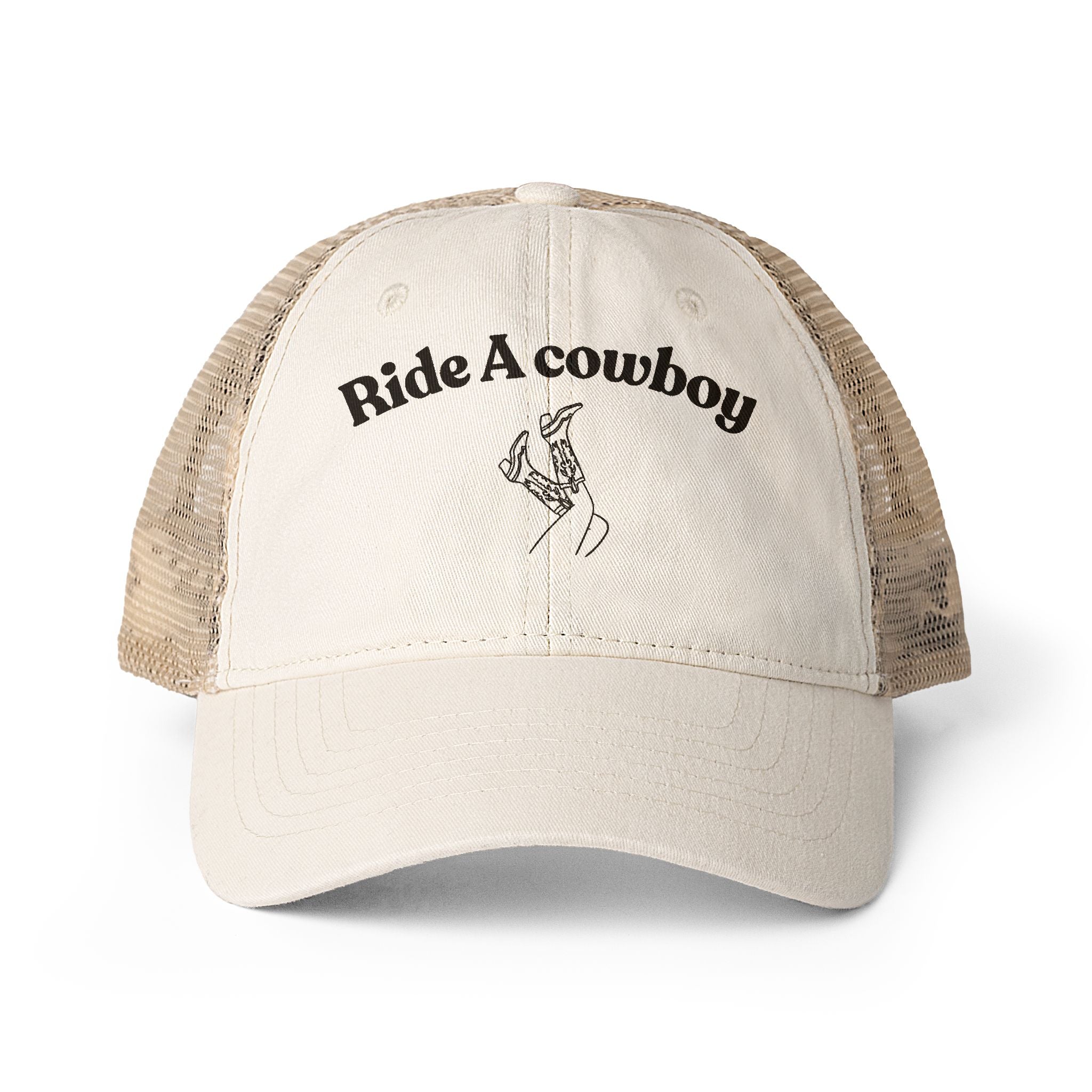 Women's Washed Mesh-Back Cap Ride a cowboy