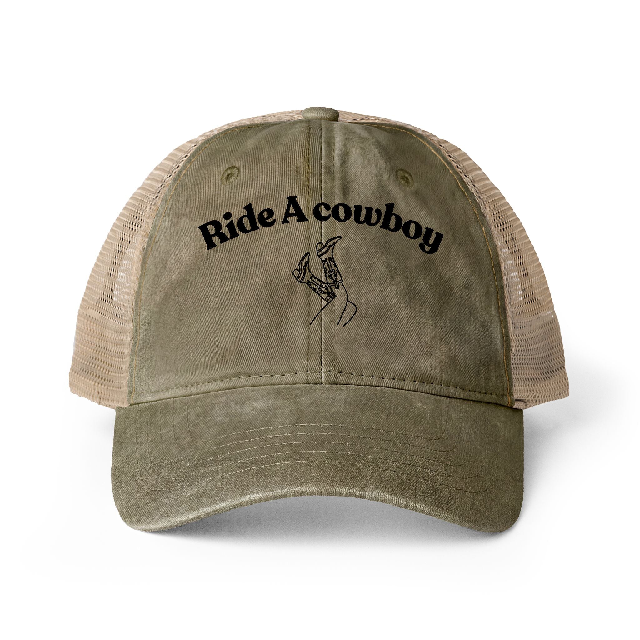 Women's Washed Mesh-Back Cap Ride a cowboy
