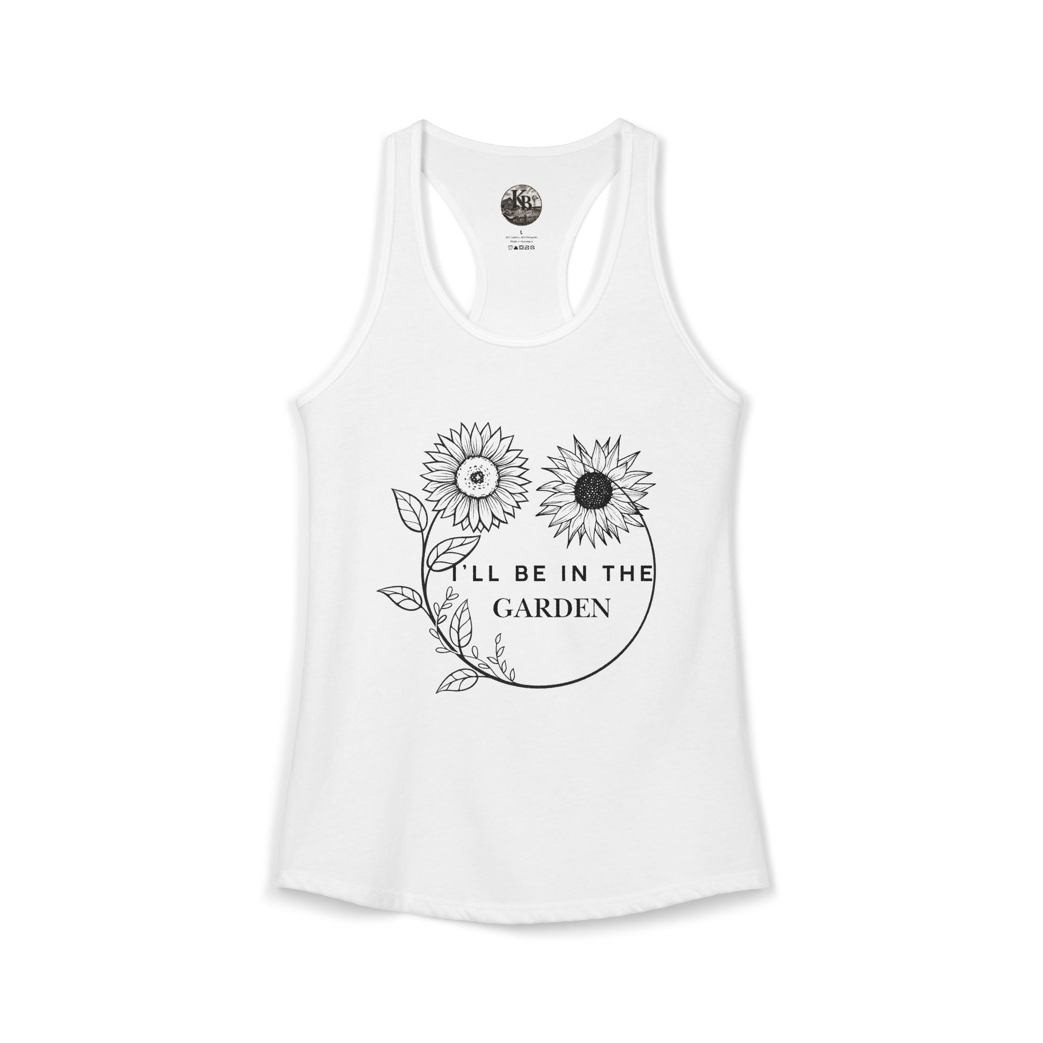 I'll Be in the Garden Flowery Tank Top — Women's Racerback Garden Shirt