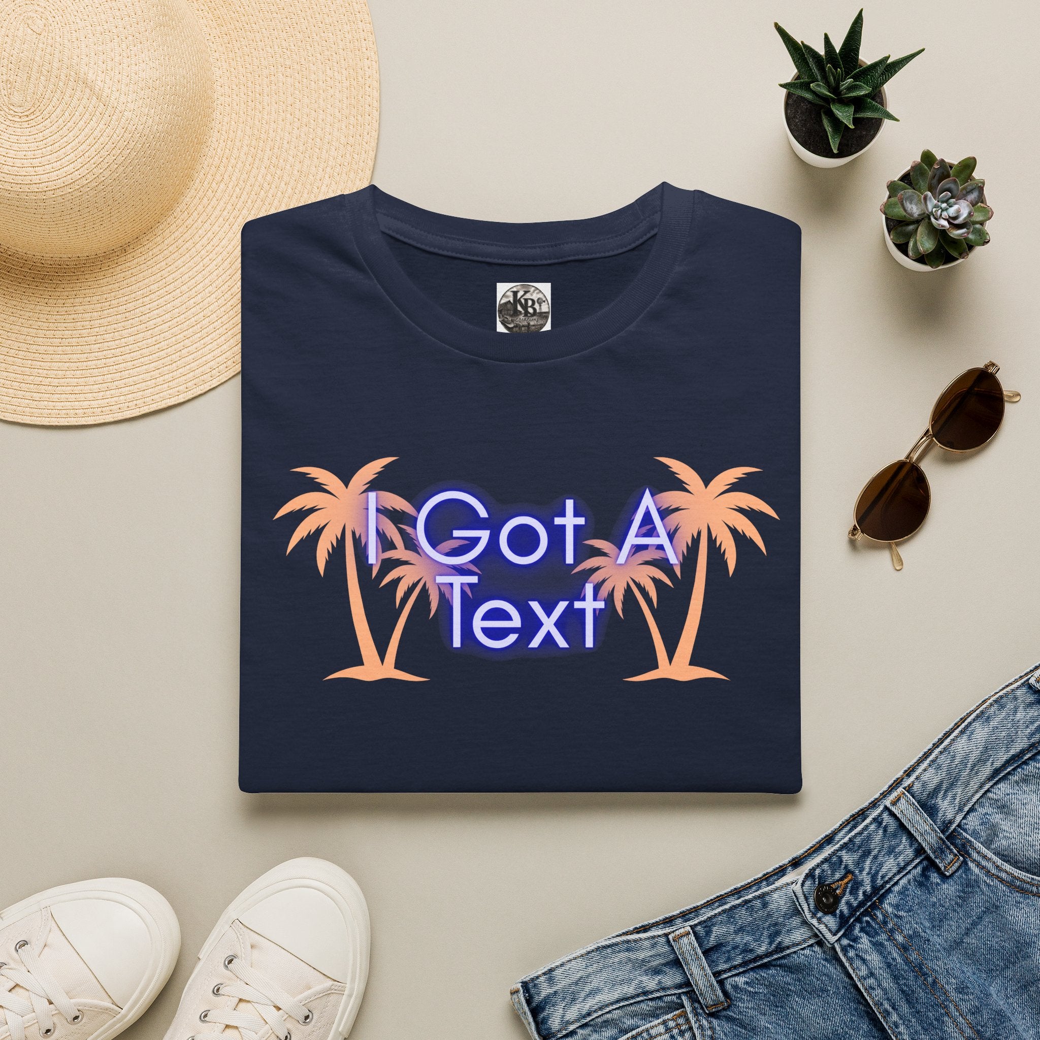 Got A Text Palm Tree Tee — Retro Neon Tropical Graphic T-Shirt
