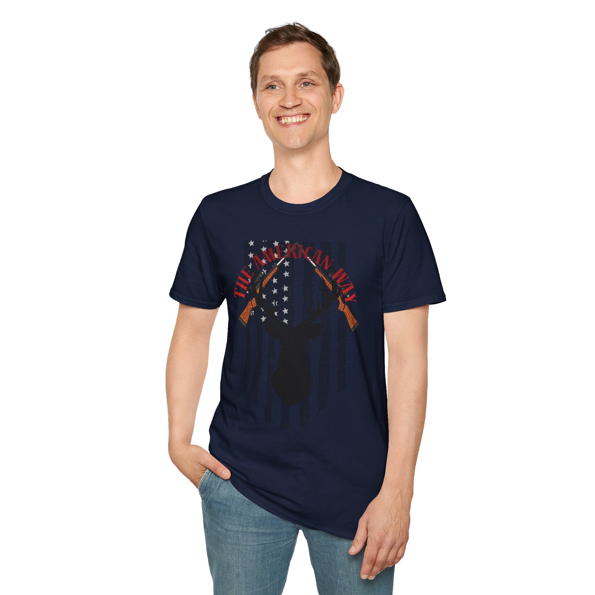 American Hunt T-Shirt — 'The American Hunt' Deer & Rifles Patriotic Graphic Tee