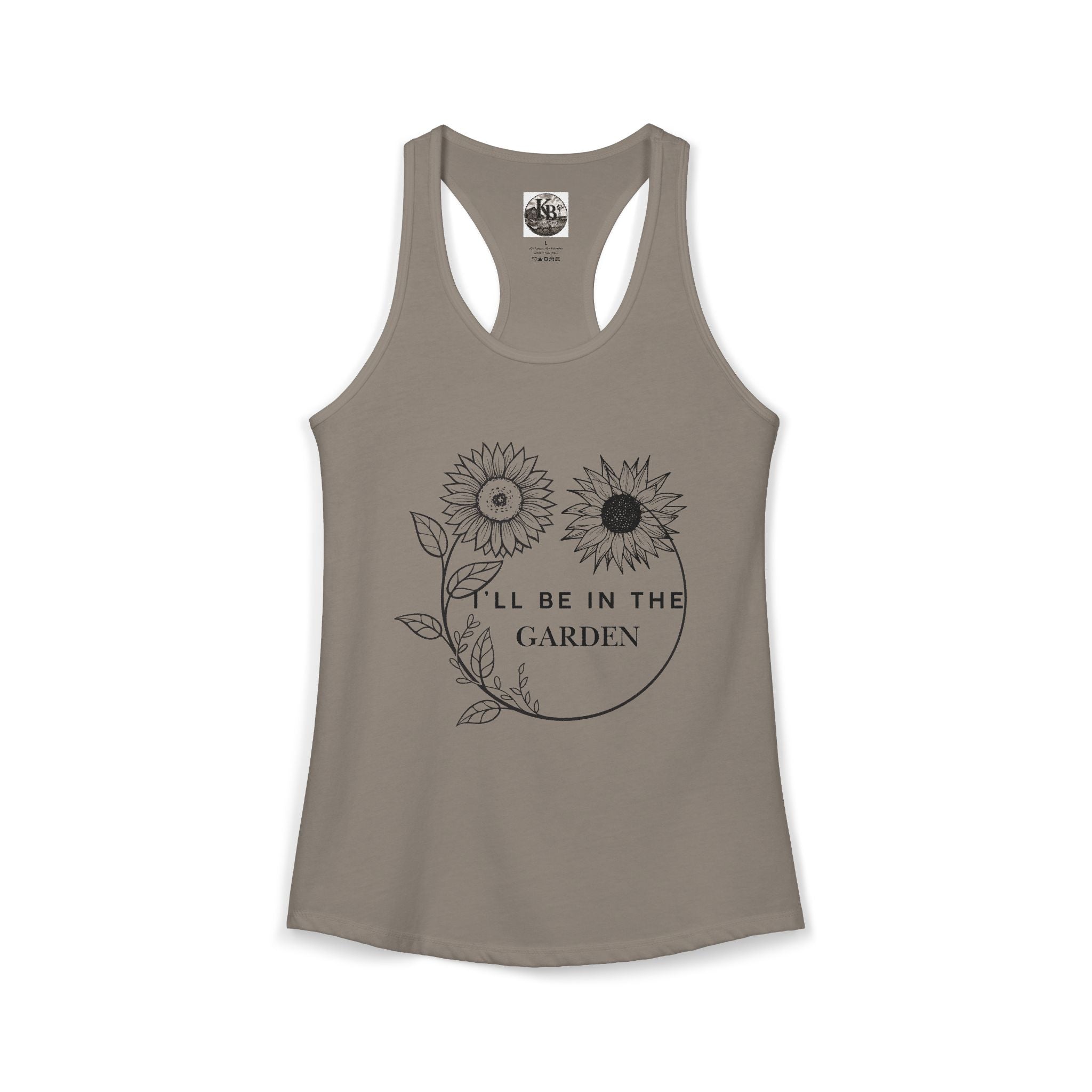 I'll Be in the Garden Flowery Tank Top — Women's Racerback Garden Shirt