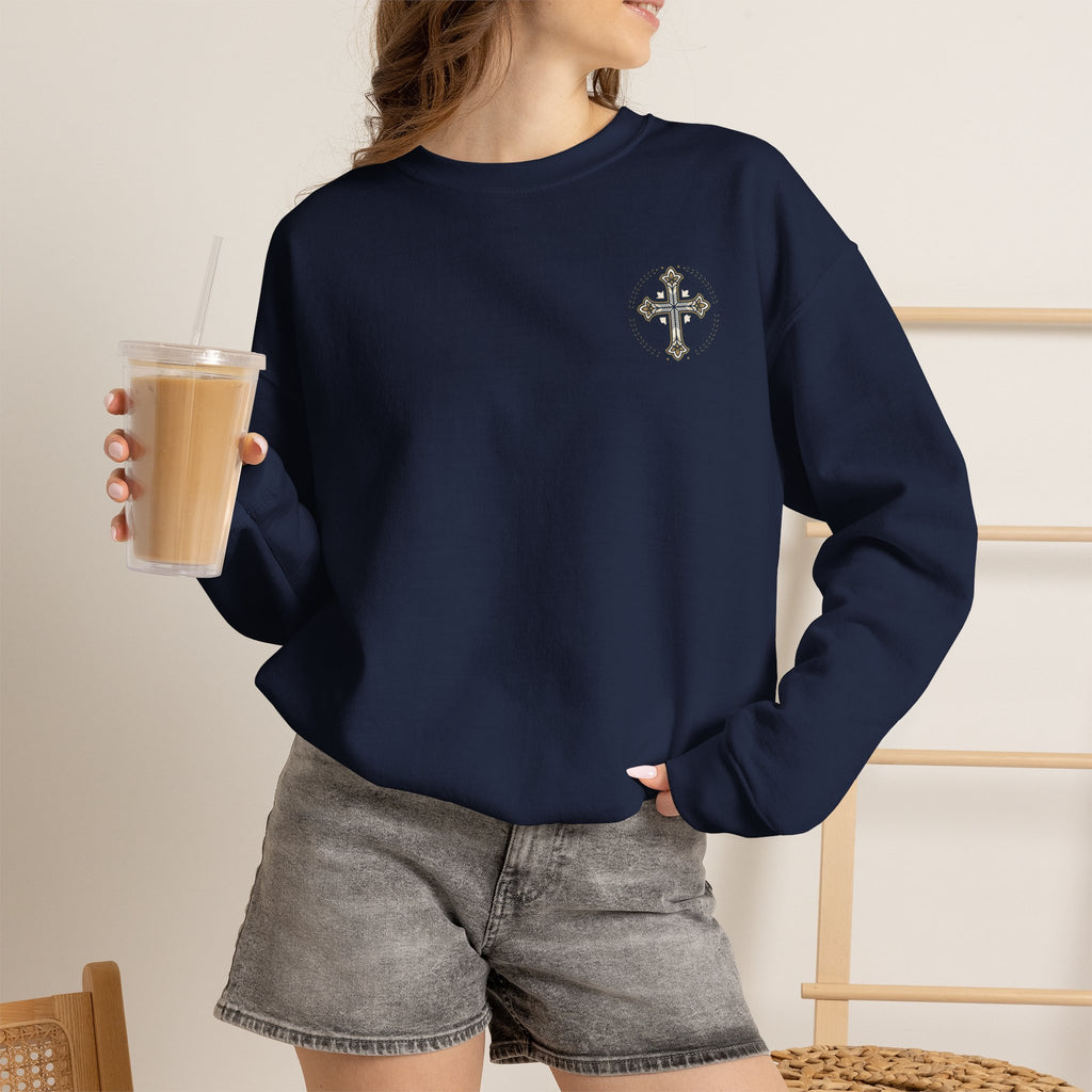 Crewneck Sweatshirt — Minimal Cross Logo & 'Jael Still Becoming Bible Study