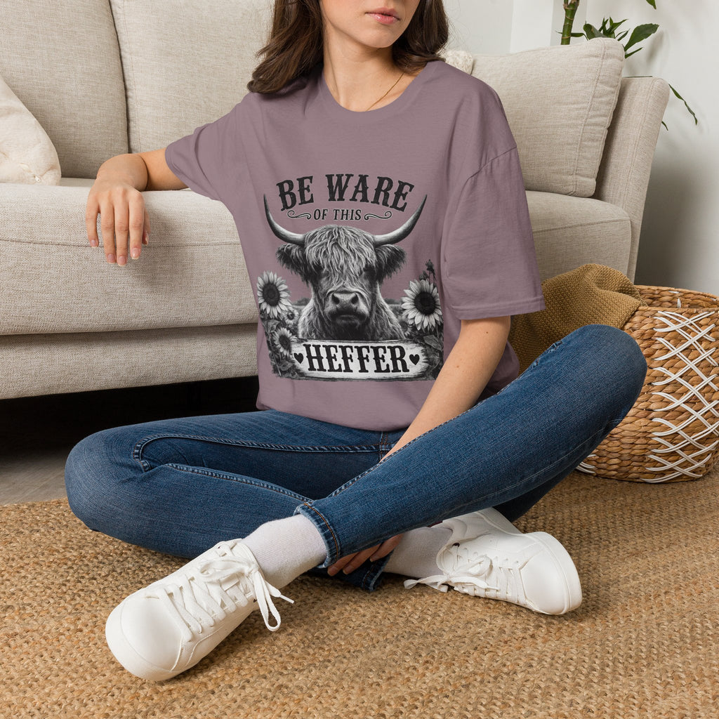 Funny Graphic T-Shirt — "Be Ware of This Heffer" Novelty Tee