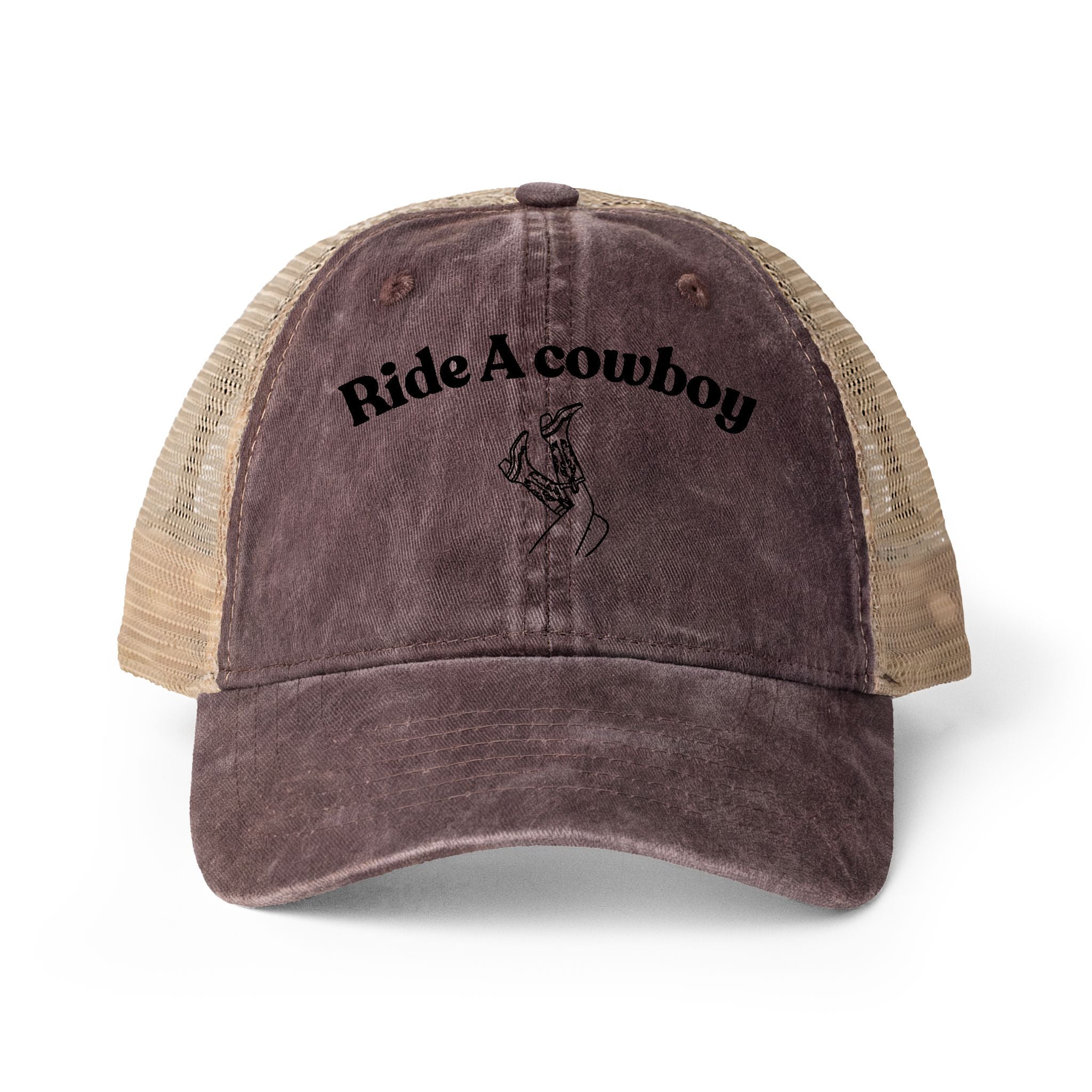 Women's Washed Mesh-Back Cap Ride a cowboy