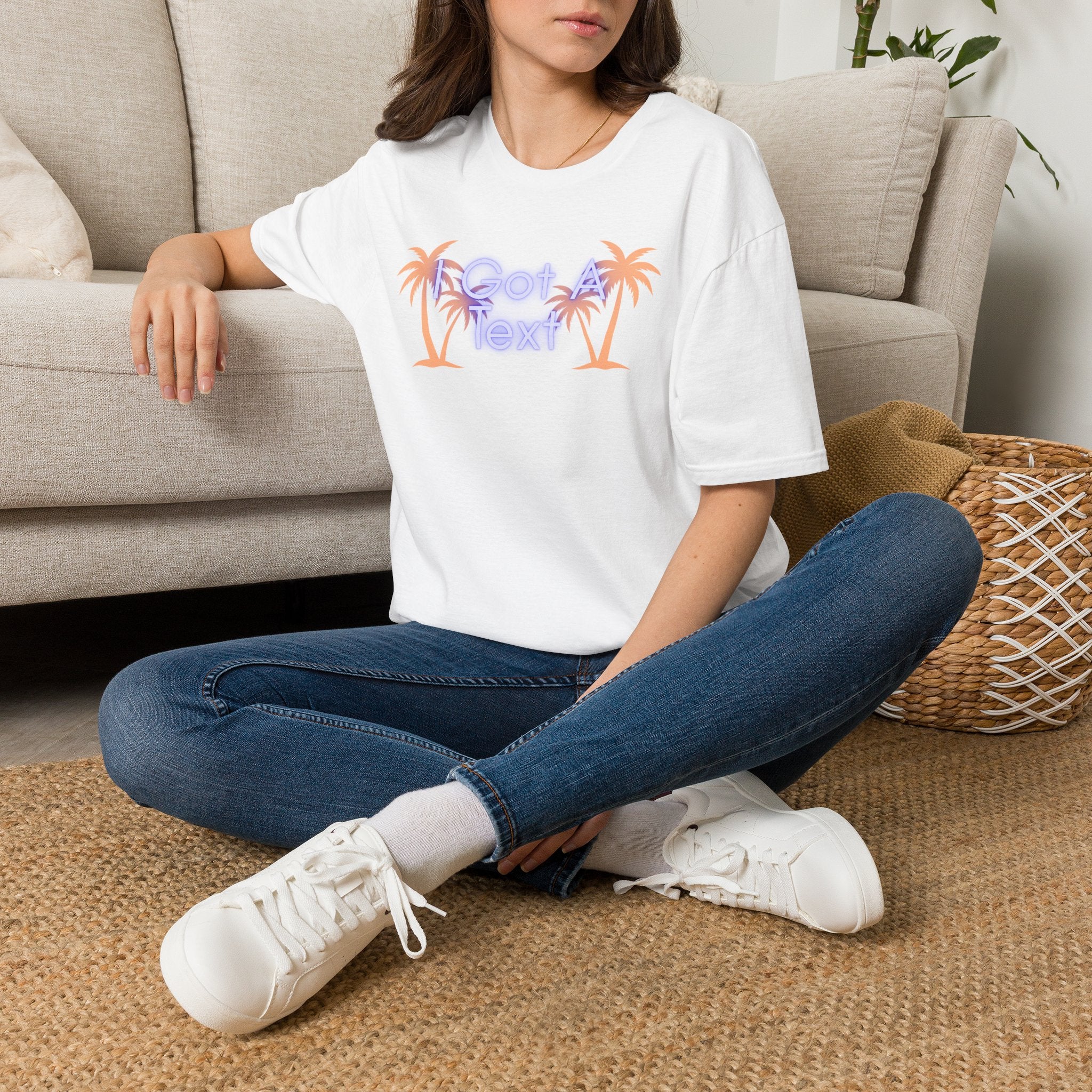 Got A Text Palm Tree Tee — Retro Neon Tropical Graphic T-Shirt