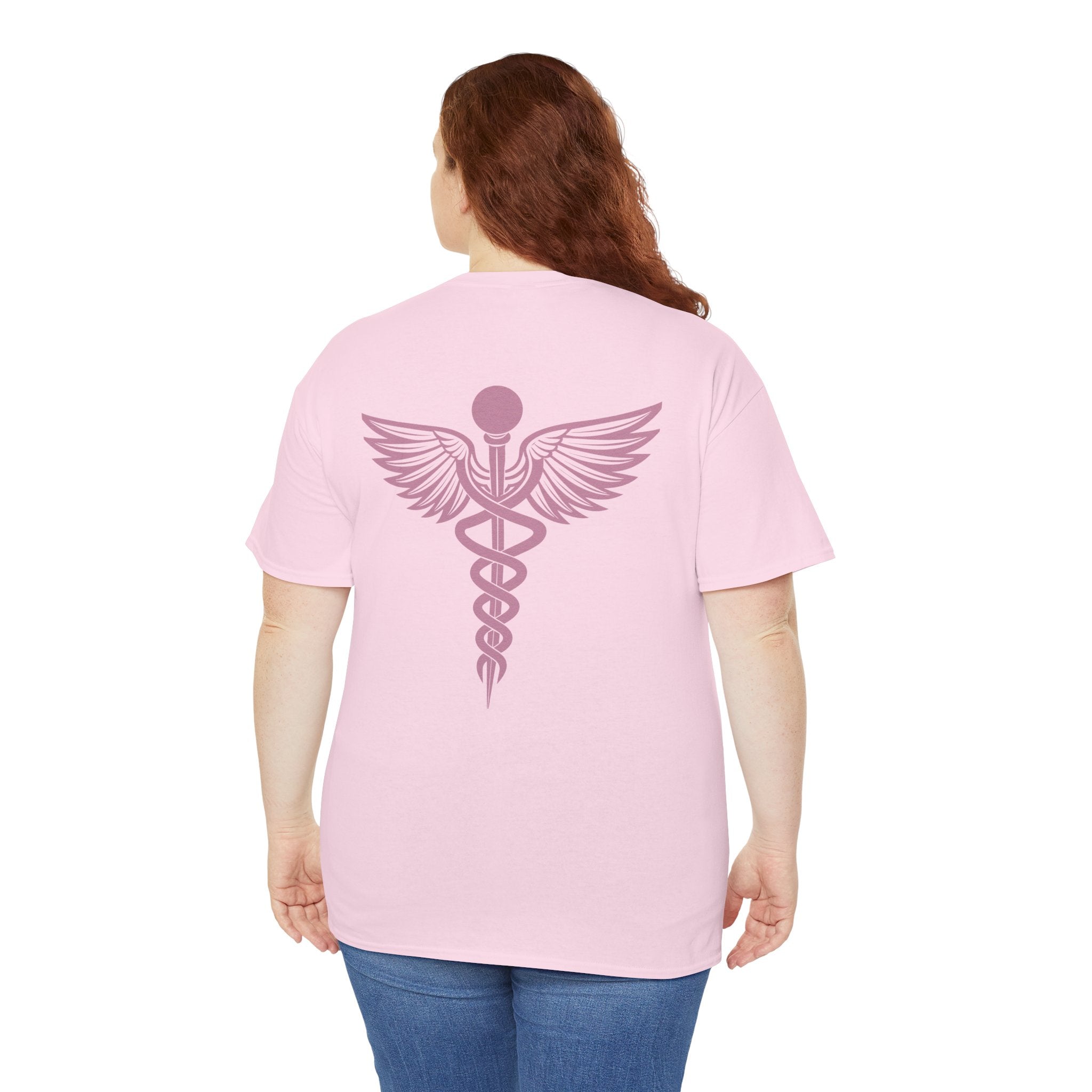 Care Beyond the Cure Medical 100% Cotton T‑Shirt — Nurse & Healthcare Caduceus Tee