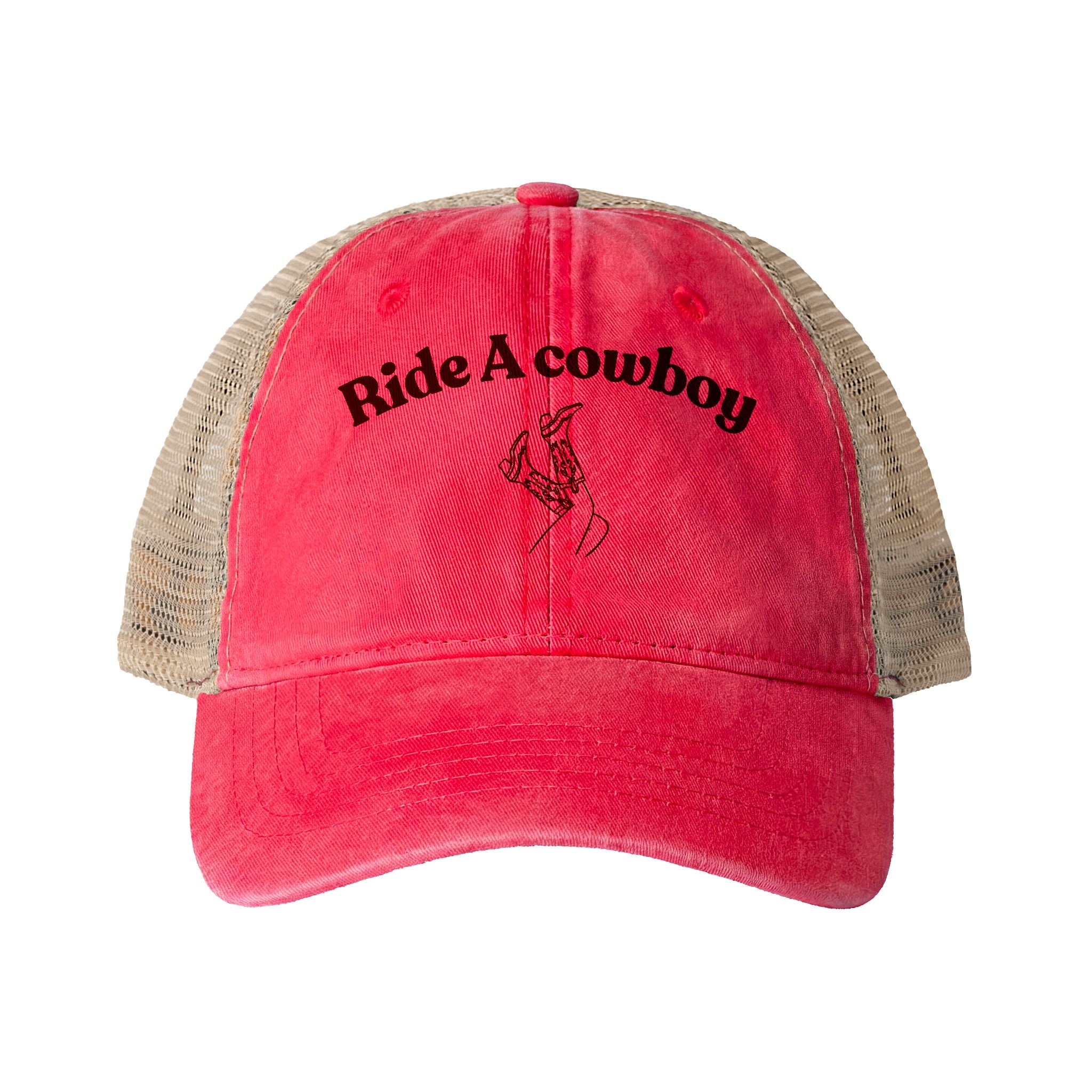Women's Washed Mesh-Back Cap Ride a cowboy