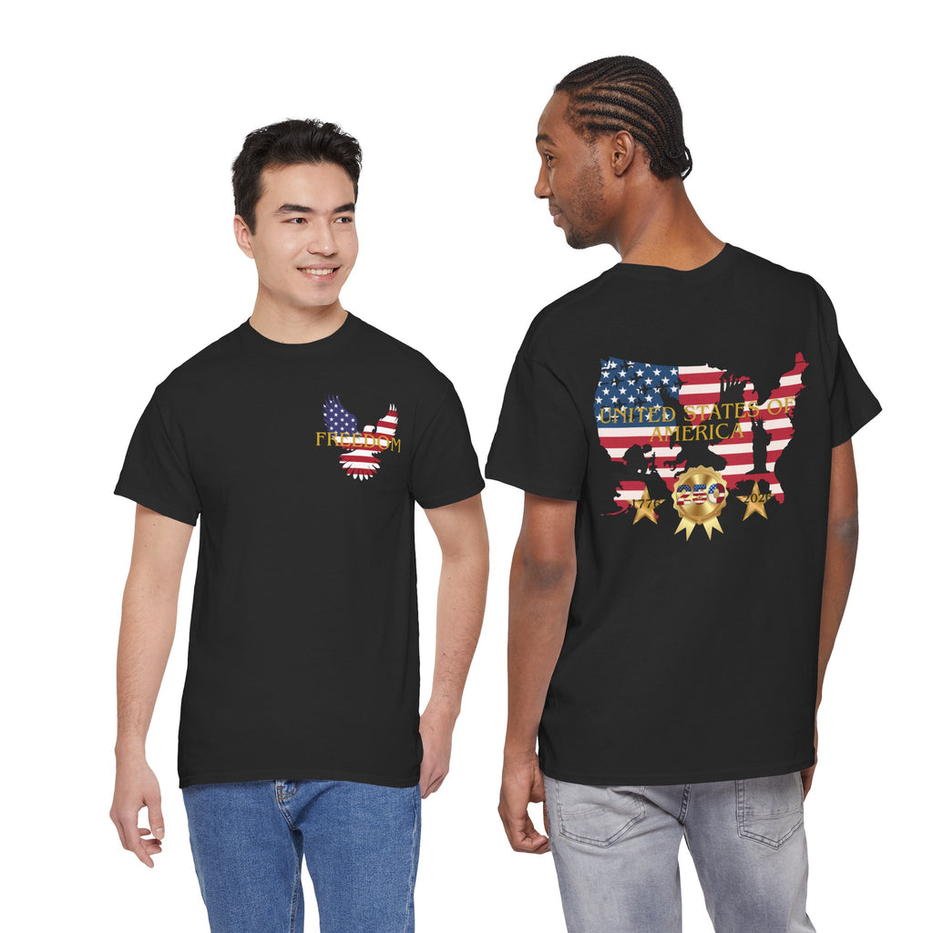 America 250 100% Cotton T-Shirt — Patriotic Fourth of July Tee