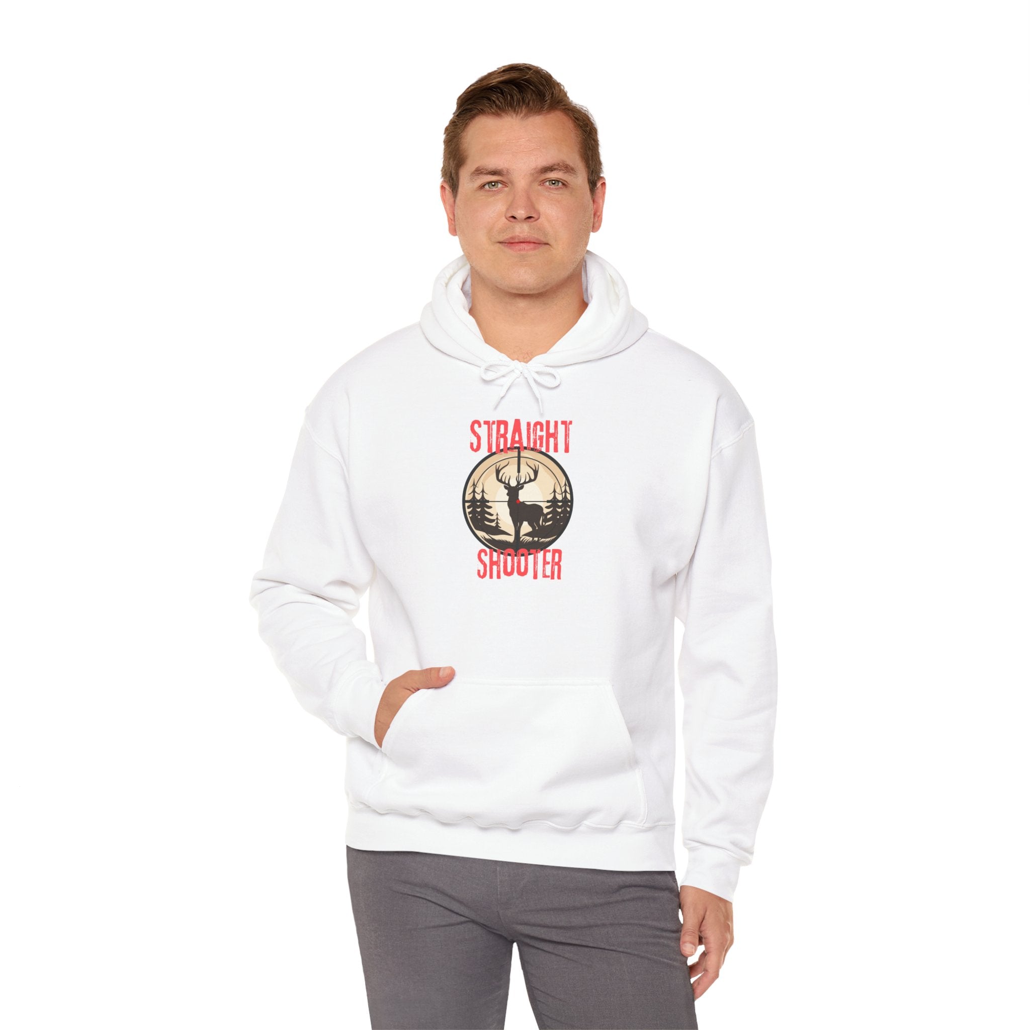 Straight Shooter Deer Hoodie - Hunting Graphic Pullover
