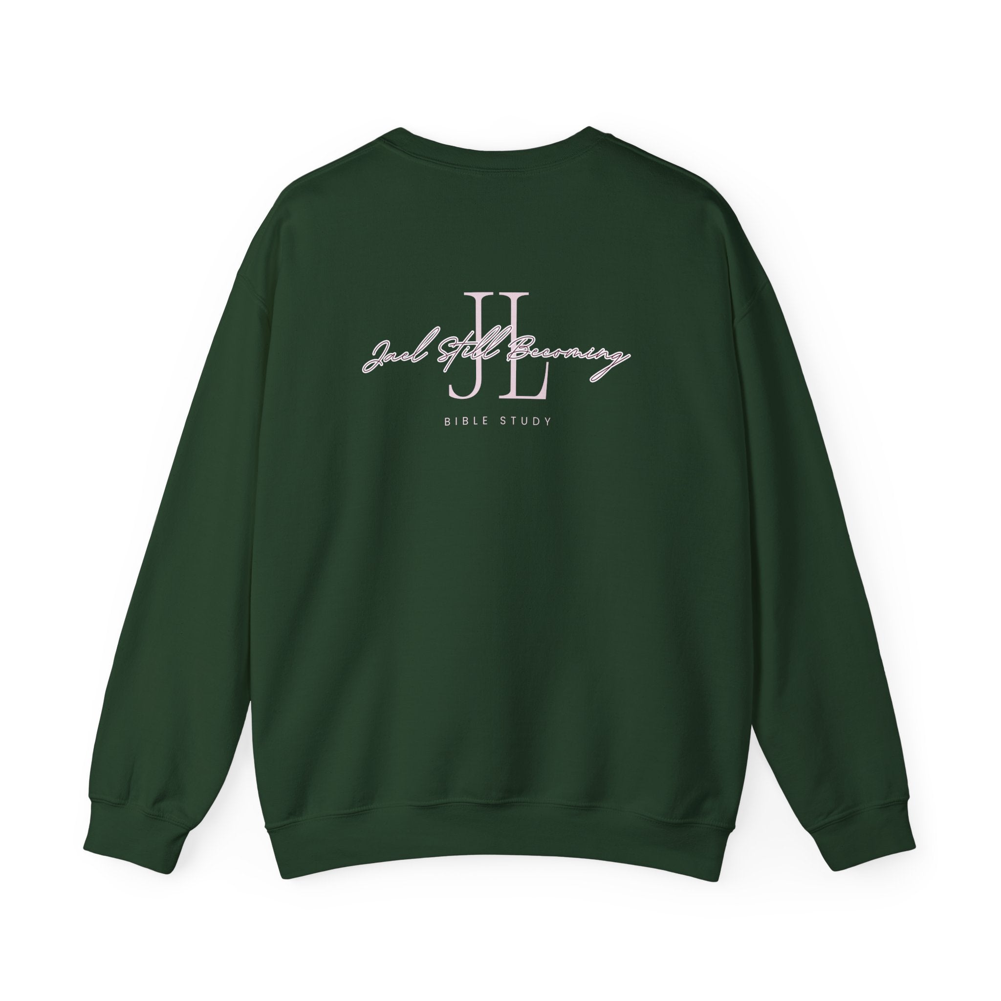Crewneck Sweatshirt — Minimal Cross Logo & 'Jael Still Becoming Bible Study