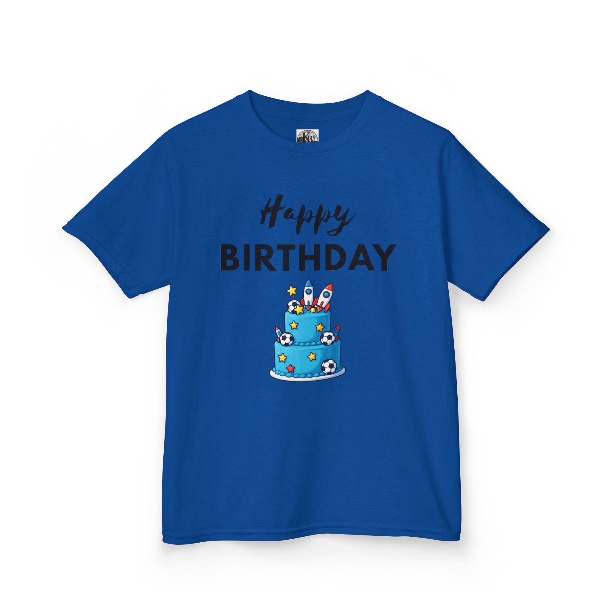 Kids 'Happy Birthday' Cake T-Shirt — Cute Blue Birthday Tee for Children