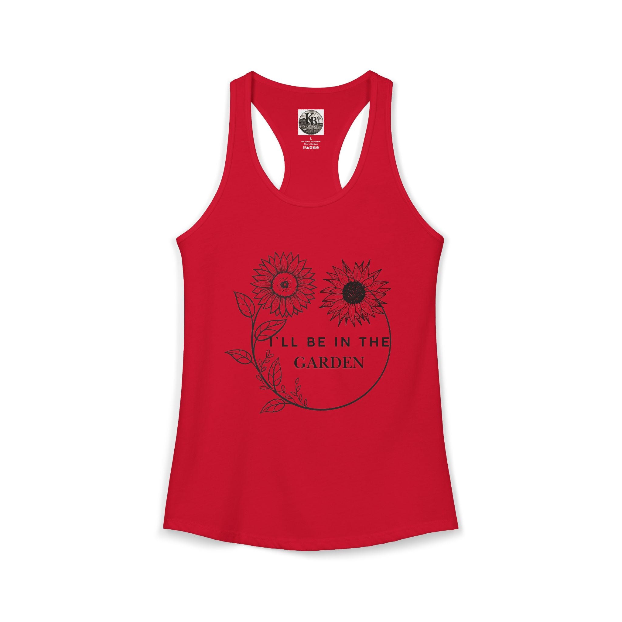 I'll Be in the Garden Flowery Tank Top — Women's Racerback Garden Shirt