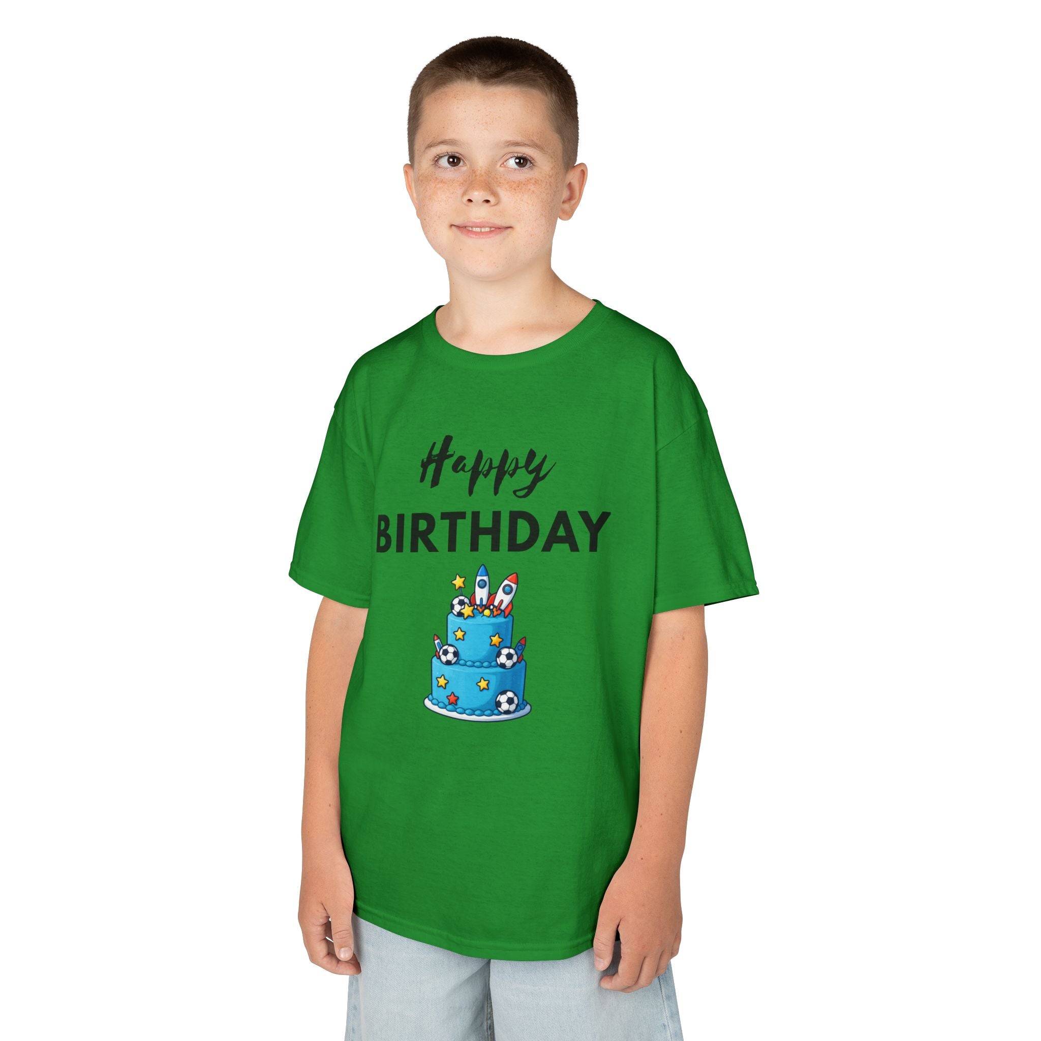 Kids 'Happy Birthday' Cake T-Shirt — Cute Blue Birthday Tee for Children