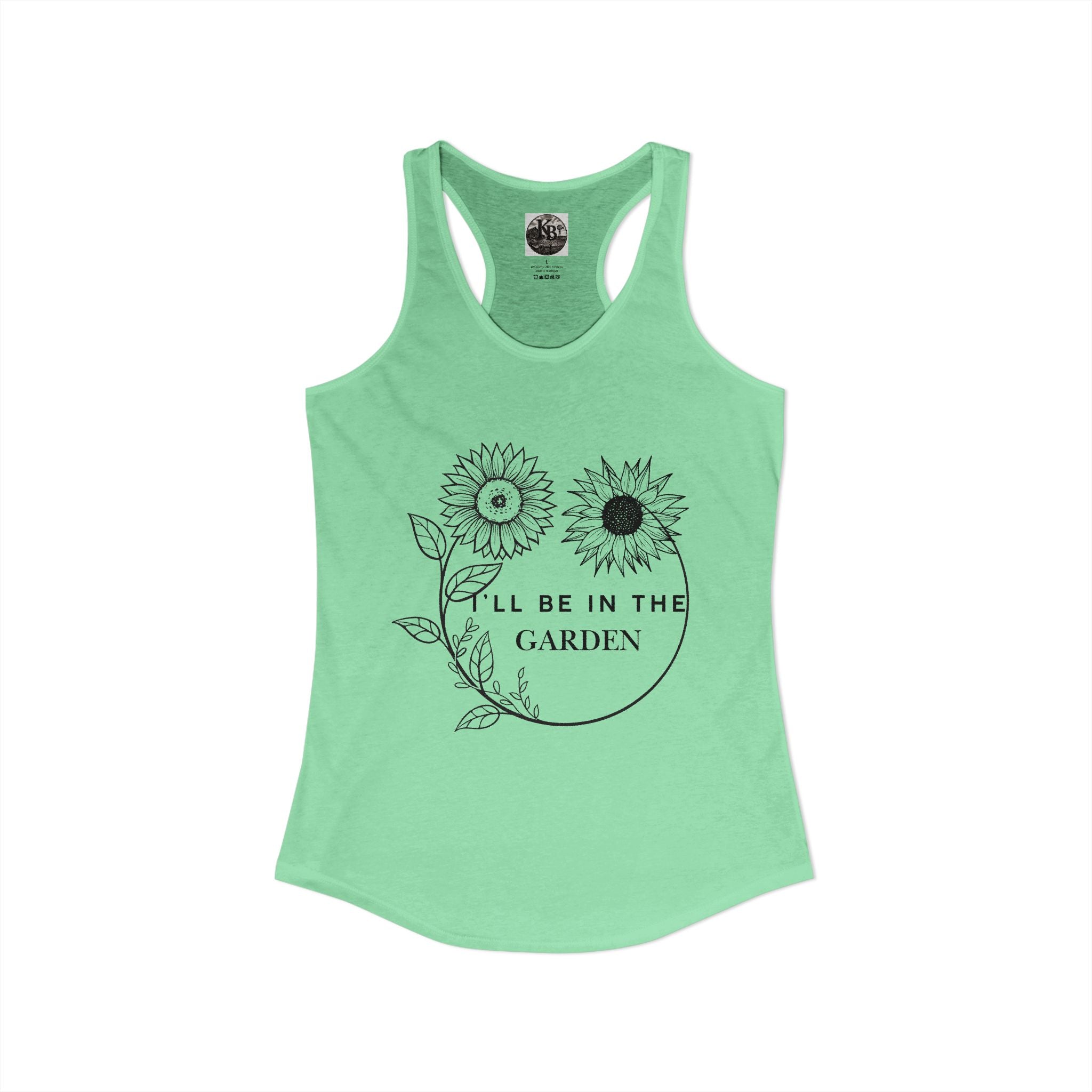 I'll Be in the Garden Flowery Tank Top — Women's Racerback Garden Shirt