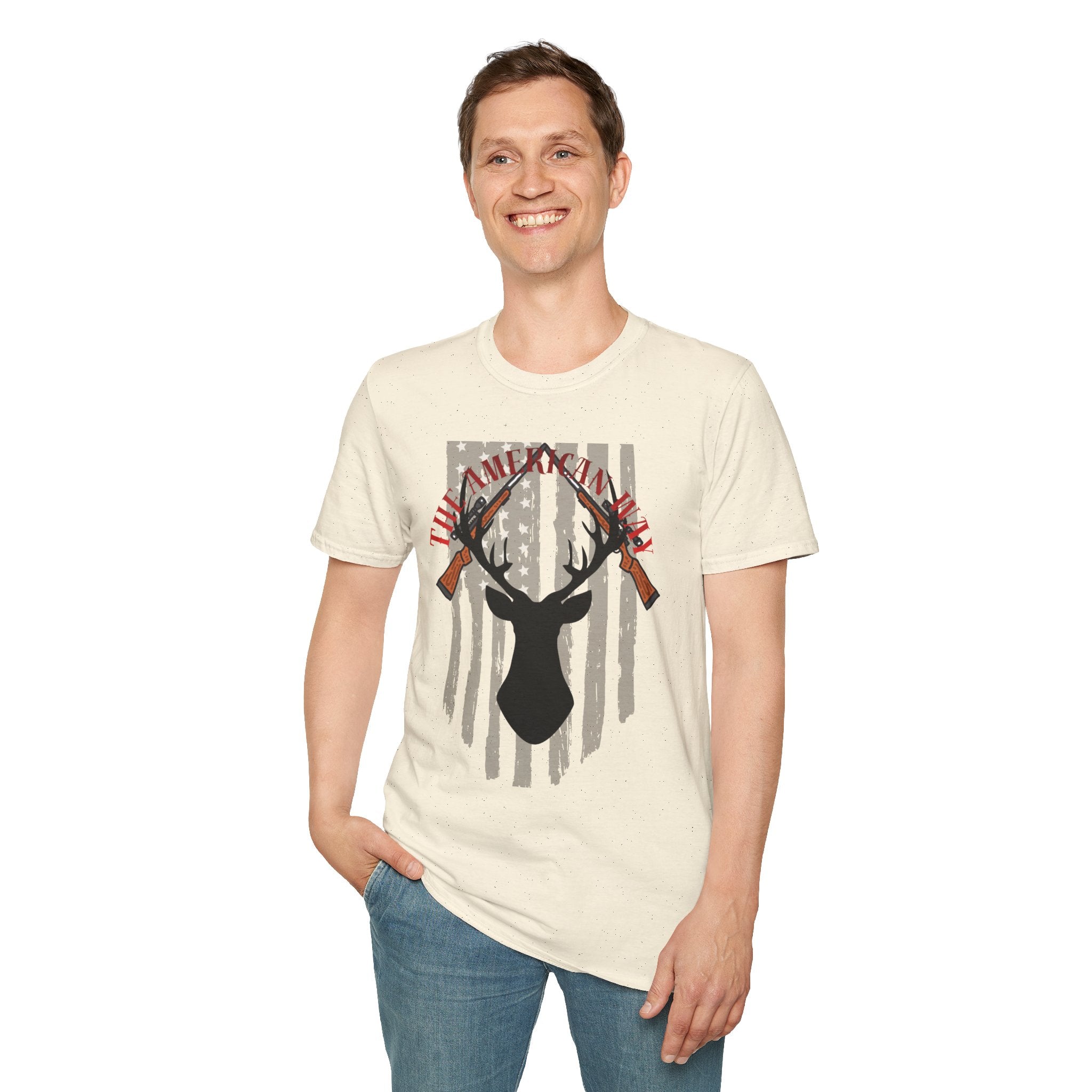 American Hunt T-Shirt — 'The American Hunt' Deer & Rifles Patriotic Graphic Tee