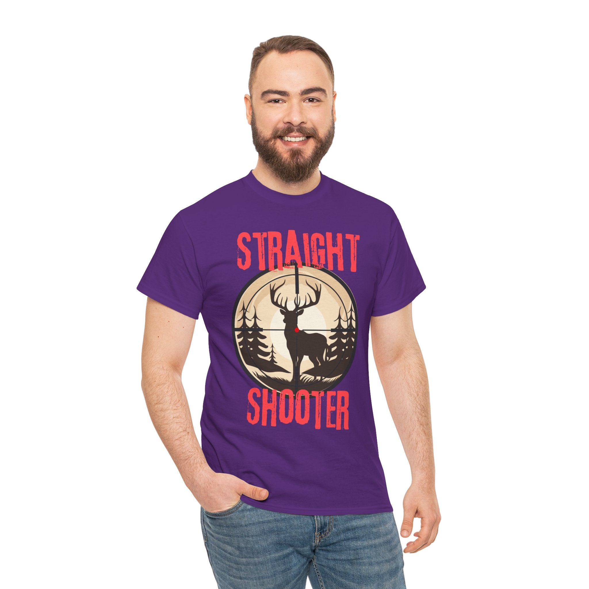 Deer Hunter "Straight Shooter" 100% Cotton T-Shirt - Vintage Outdoors Hunting Tee