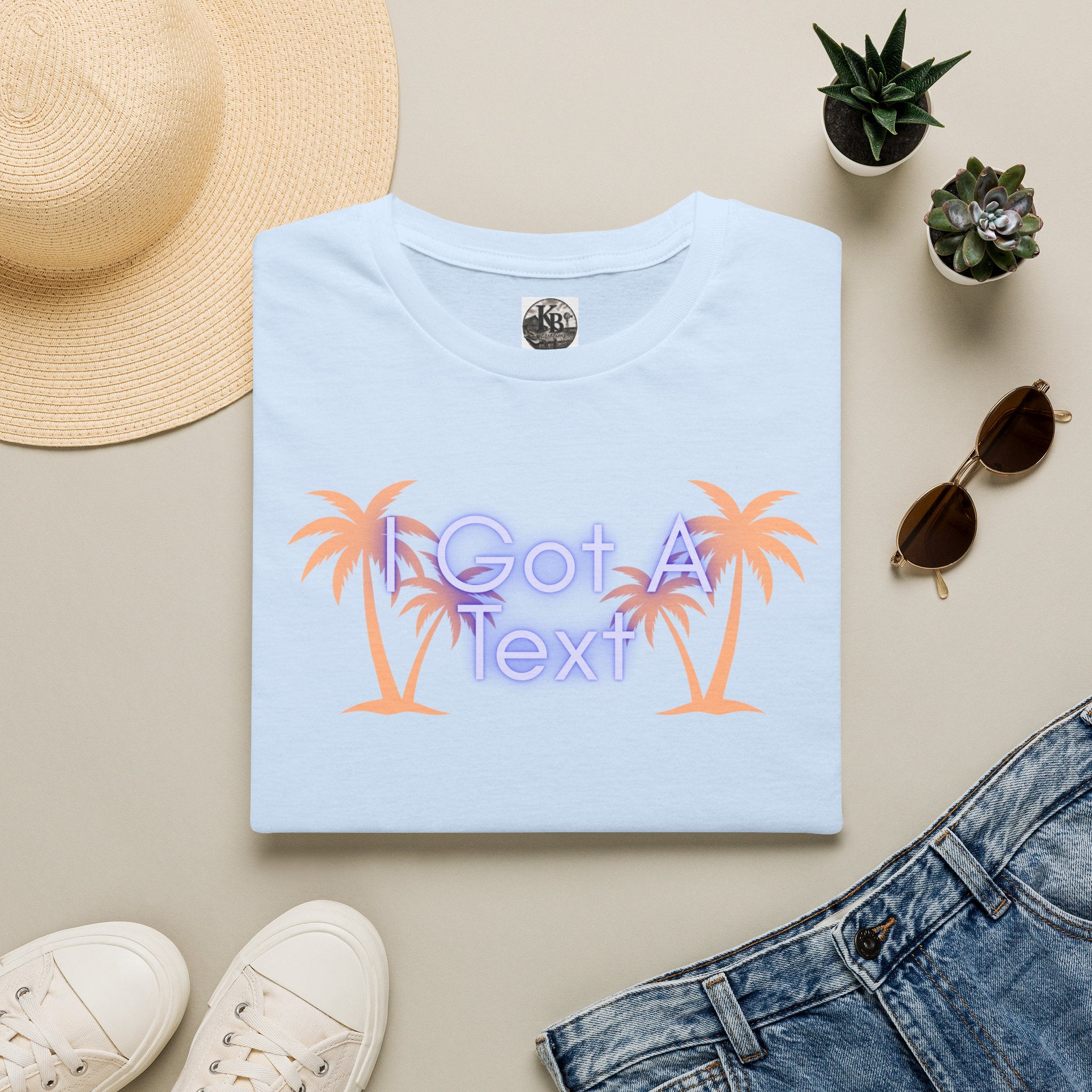 Got A Text Palm Tree Tee — Retro Neon Tropical Graphic T-Shirt
