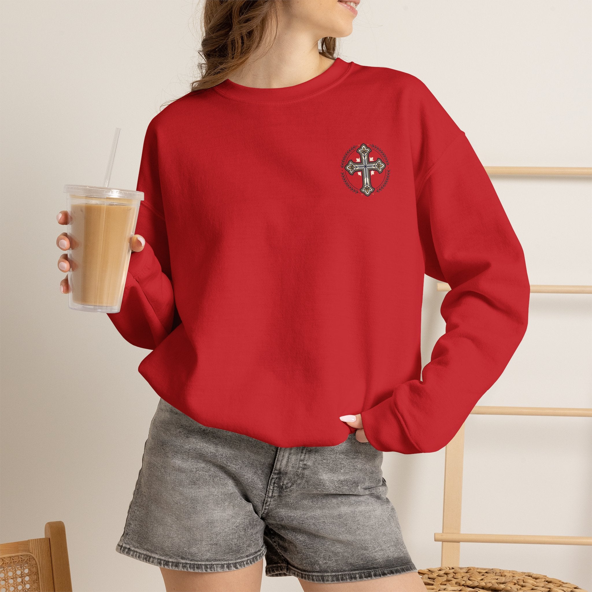 Crewneck Sweatshirt — Minimal Cross Logo & 'Jael Still Becoming Bible Study