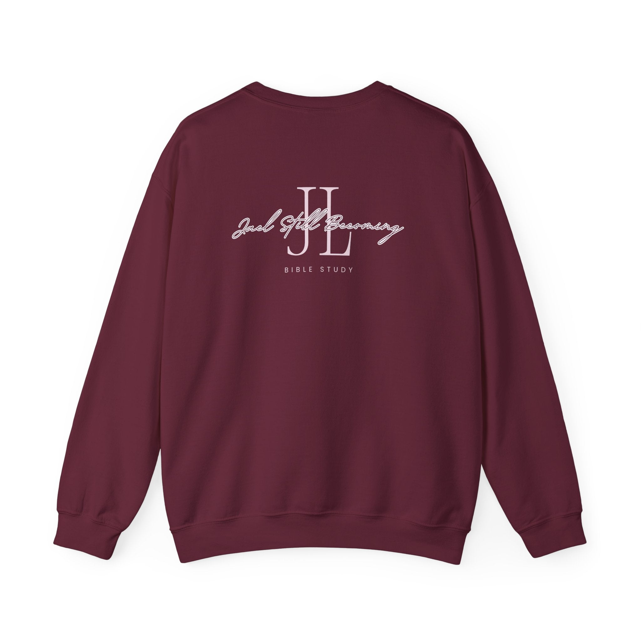 Crewneck Sweatshirt — Minimal Cross Logo & 'Jael Still Becoming Bible Study
