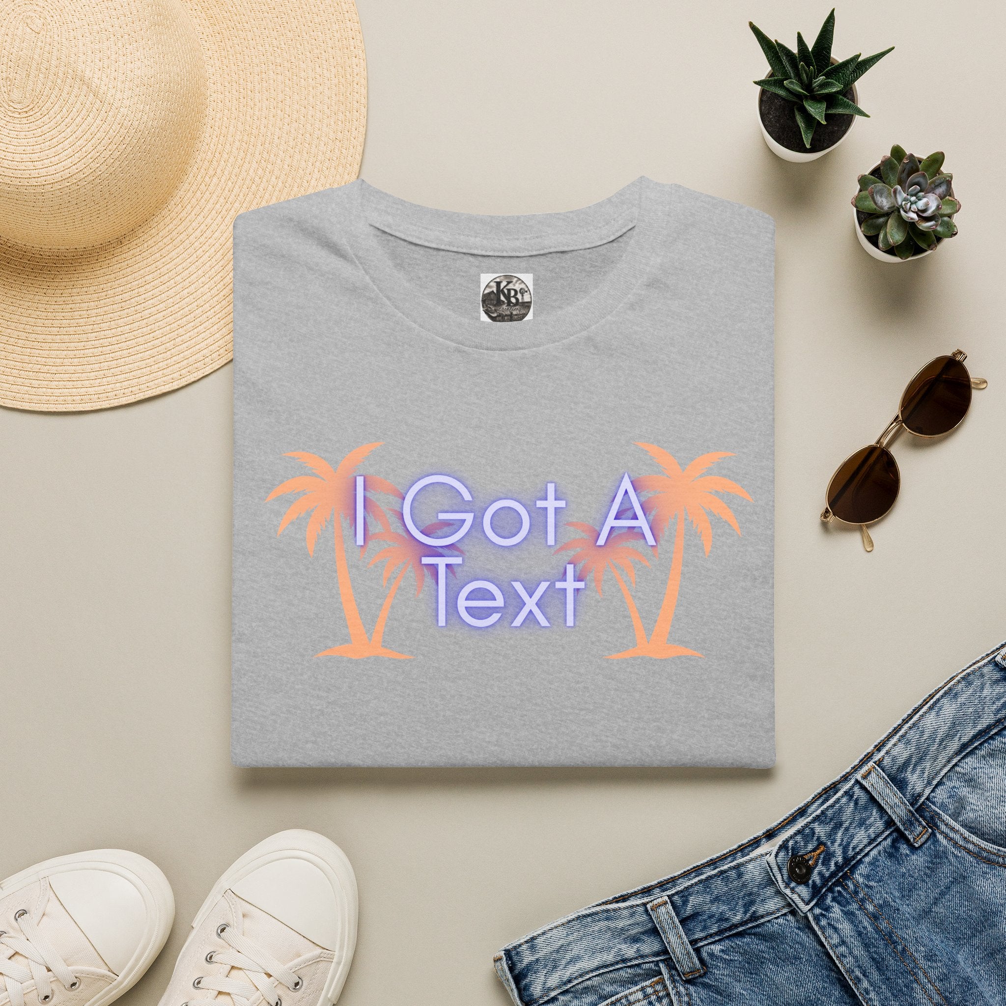 Got A Text Palm Tree Tee — Retro Neon Tropical Graphic T-Shirt