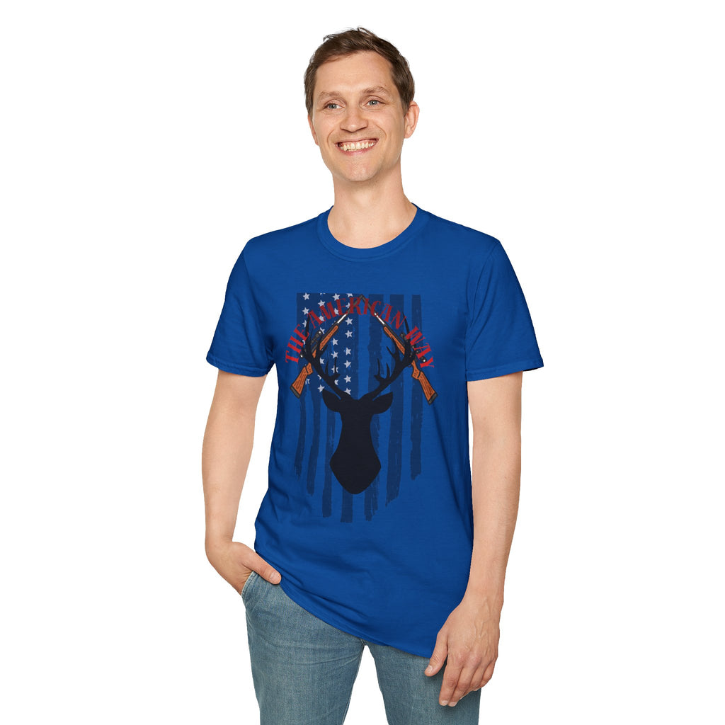 American Hunt T-Shirt — 'The American Hunt' Deer & Rifles Patriotic Graphic Tee