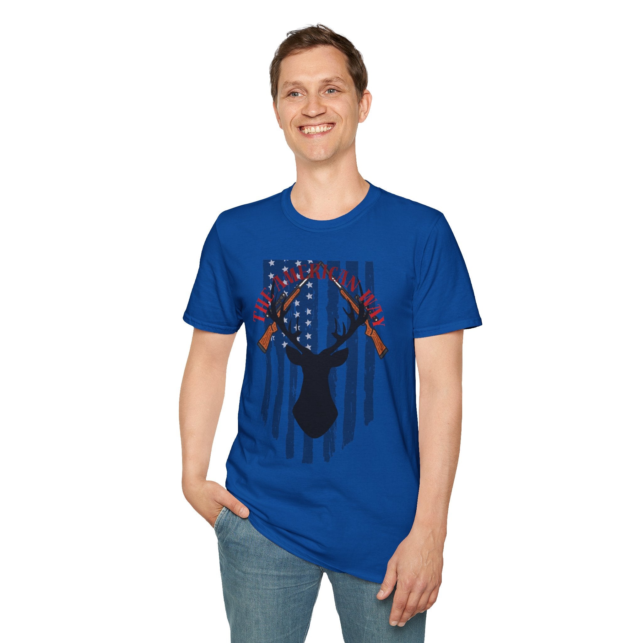 American Hunt T-Shirt — 'The American Hunt' Deer & Rifles Patriotic Graphic Tee
