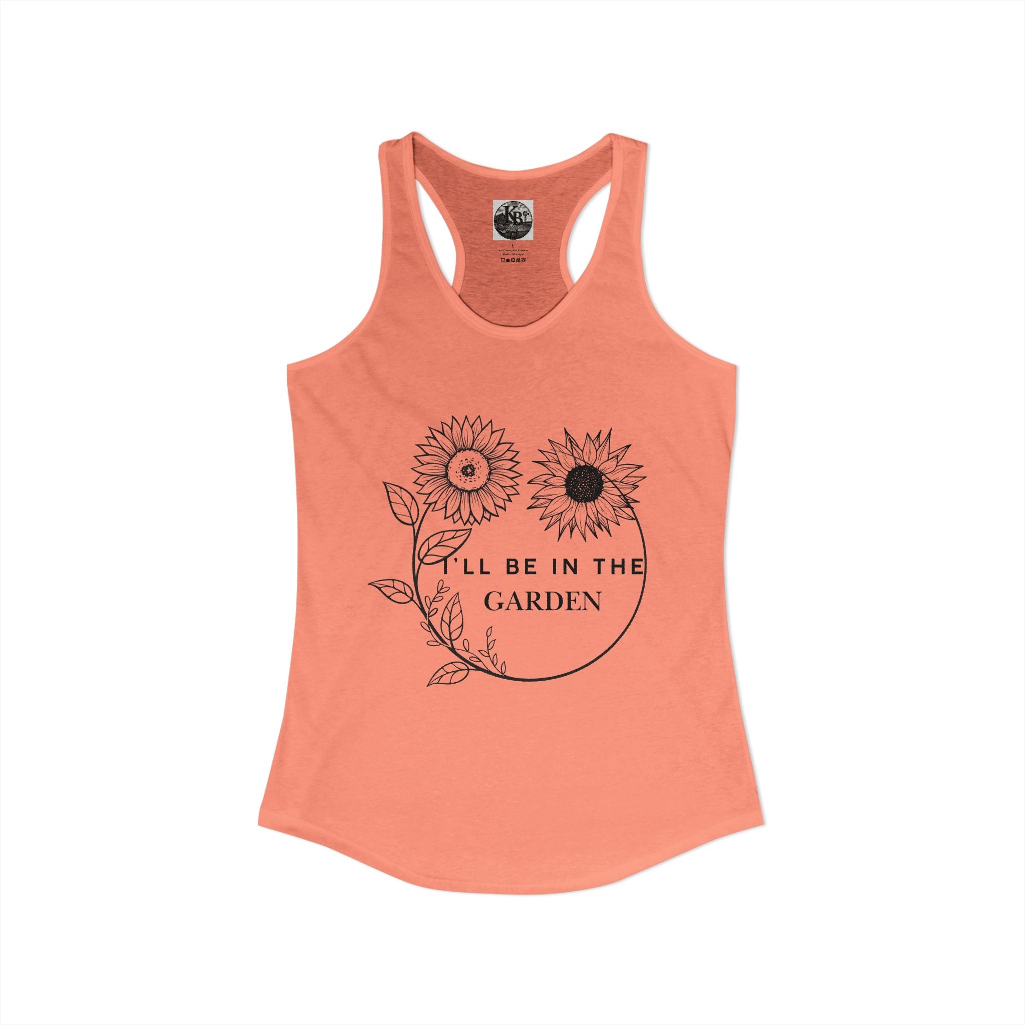 I'll Be in the Garden Flowery Tank Top — Women's Racerback Garden Shirt