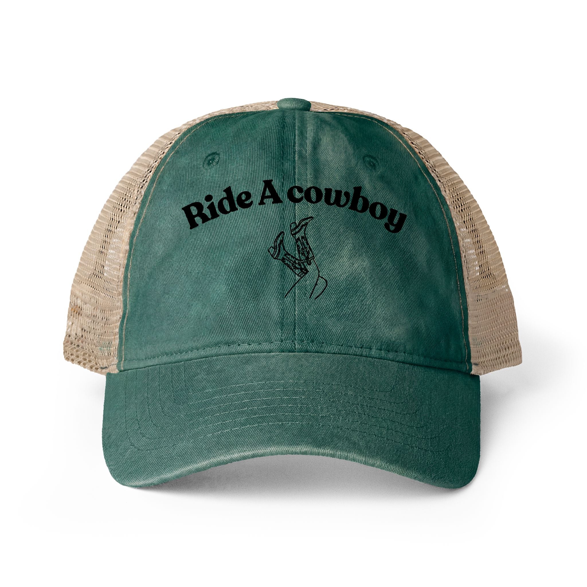 Women's Washed Mesh-Back Cap Ride a cowboy