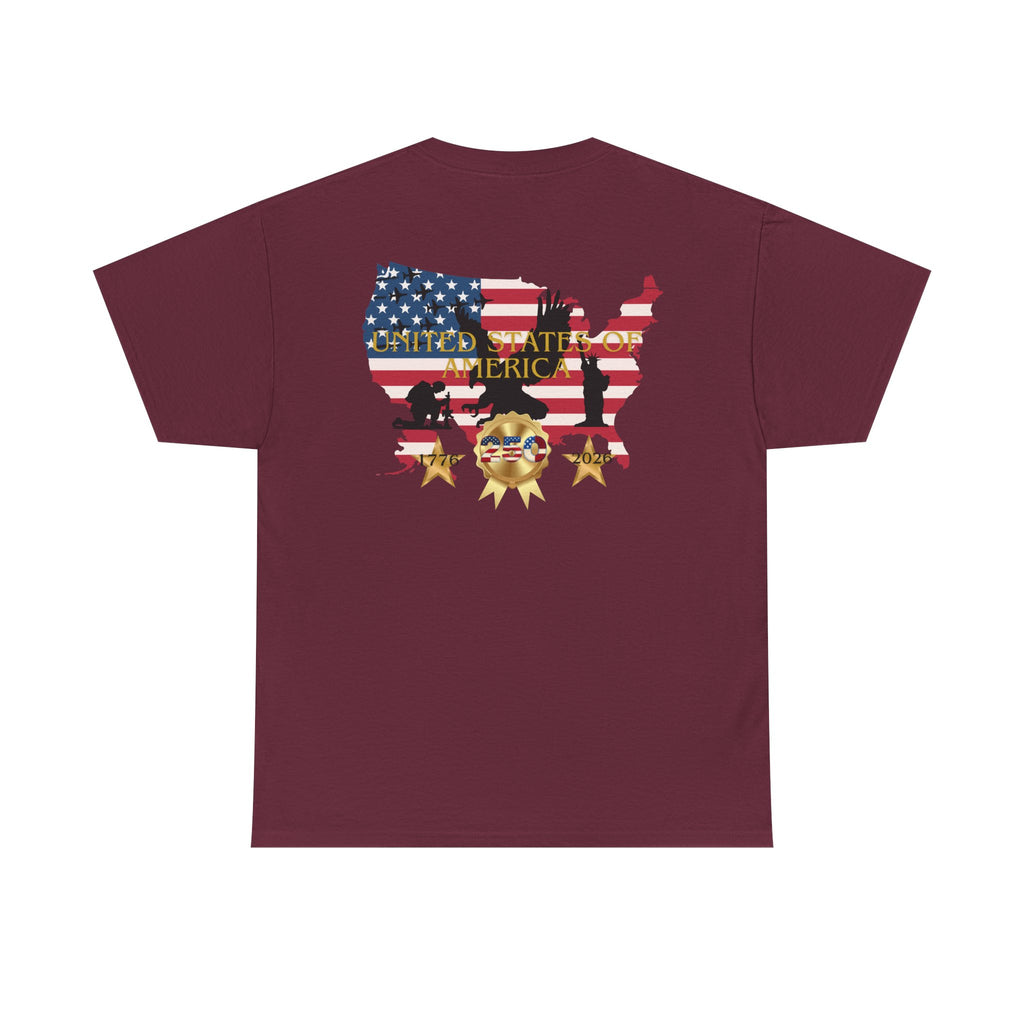 America 250 100% Cotton T-Shirt — Patriotic Fourth of July Tee