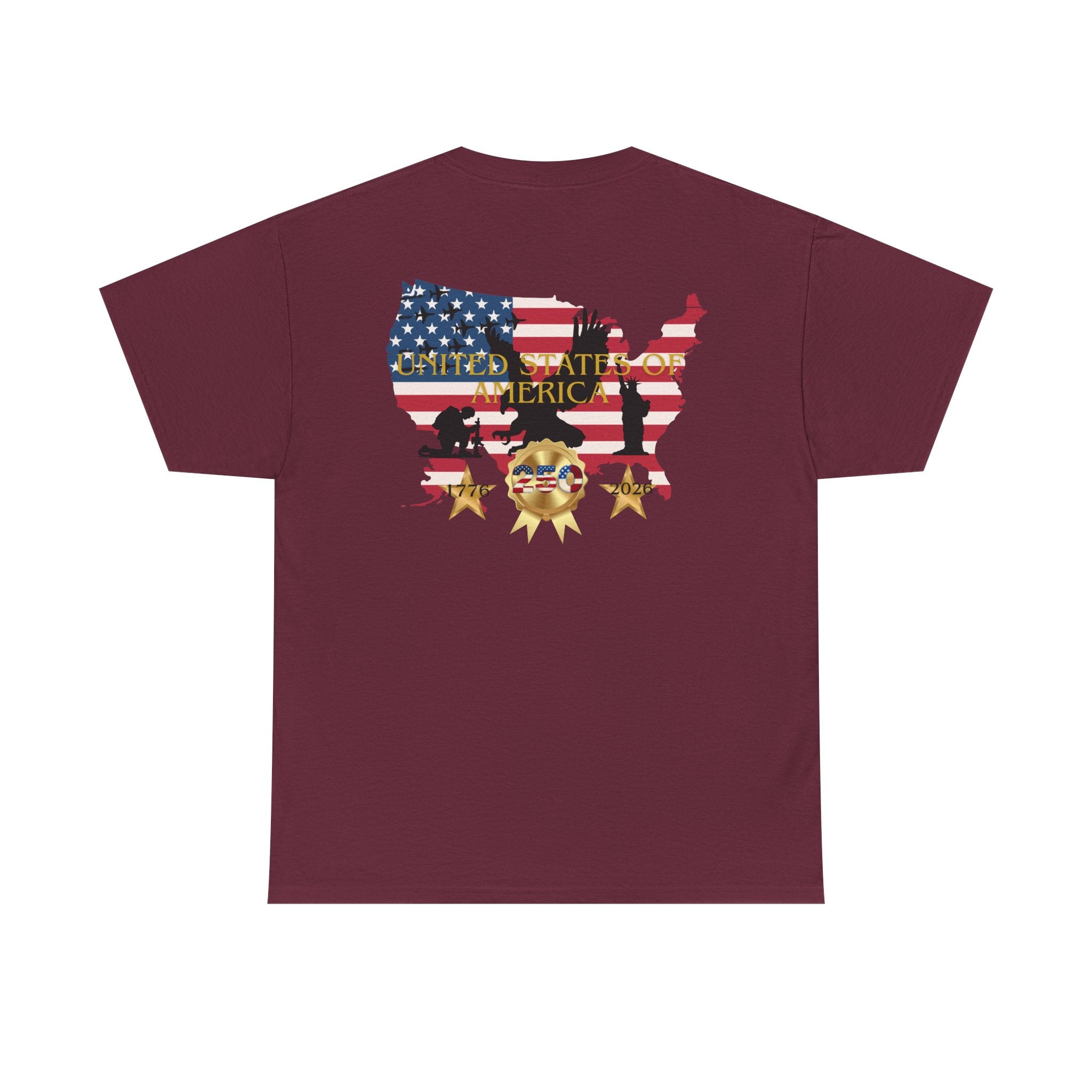 America 250 100% Cotton T-Shirt — Patriotic Fourth of July Tee