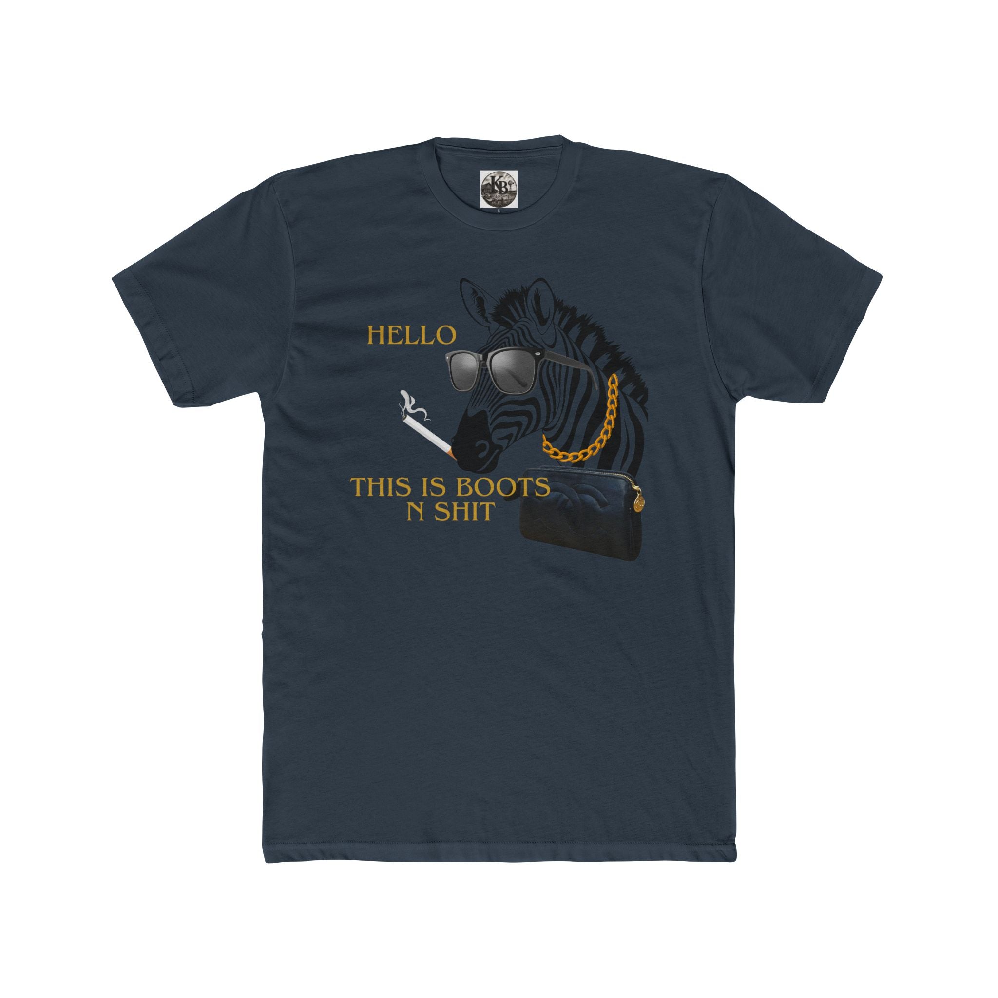 Hello This Is Boots N' Shit Zebra Graphic Tee — Funny Animal Sunglasses T-Shirt