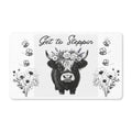 Get to Steppin' Cow Doormat — Rustic Floral Farmhouse Welcome Mat