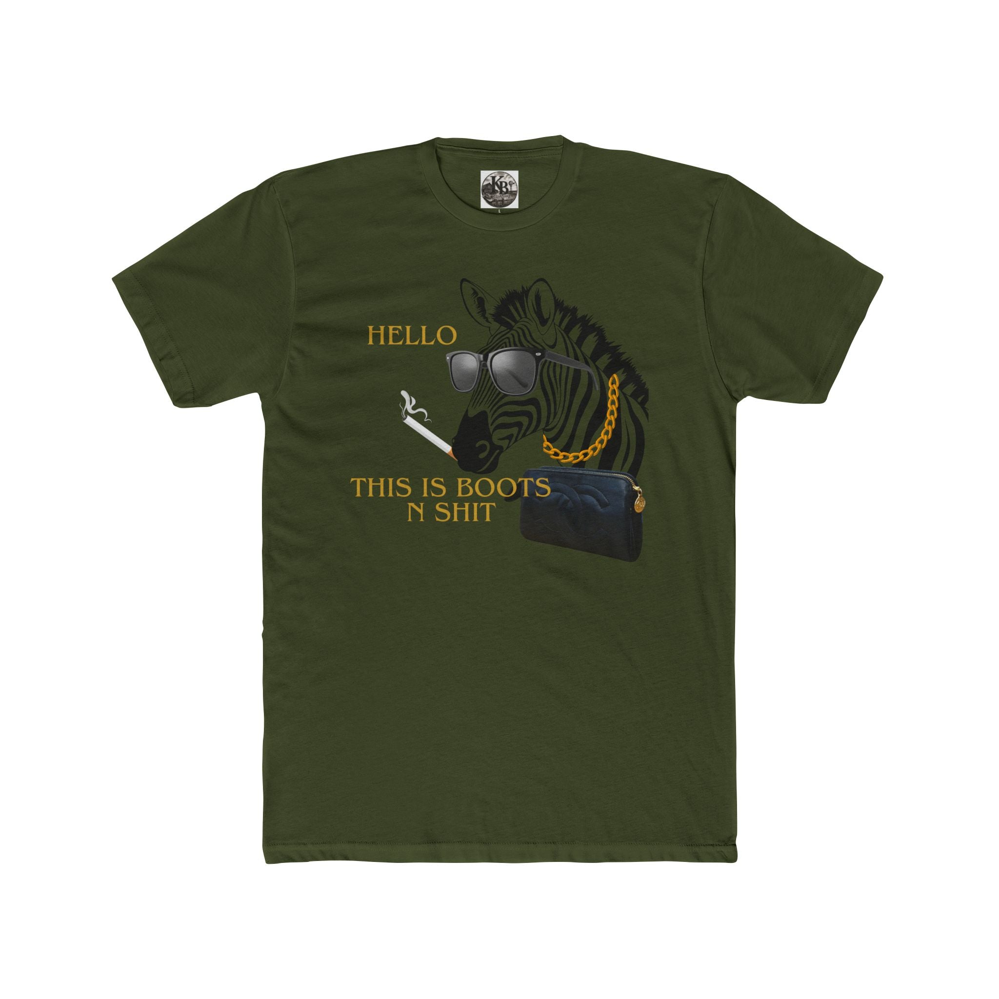 Hello This Is Boots N' Shit Zebra Graphic Tee — Funny Animal Sunglasses T-Shirt