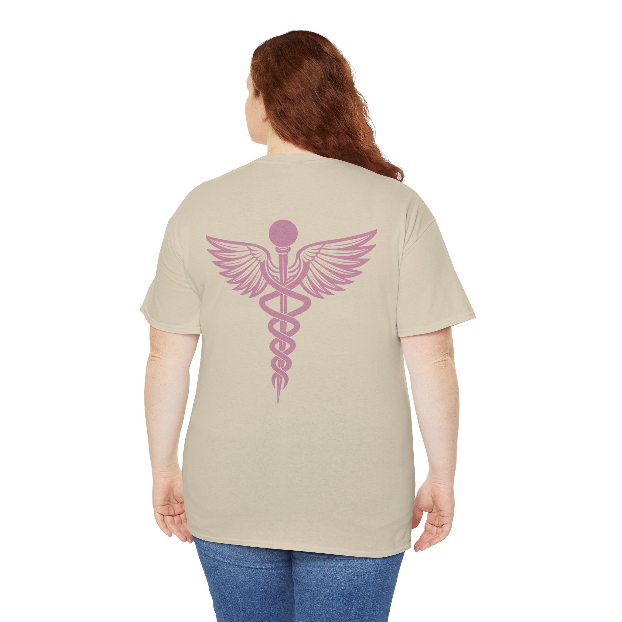 Care Beyond the Cure Medical 100% Cotton T‑Shirt — Nurse & Healthcare Caduceus Tee