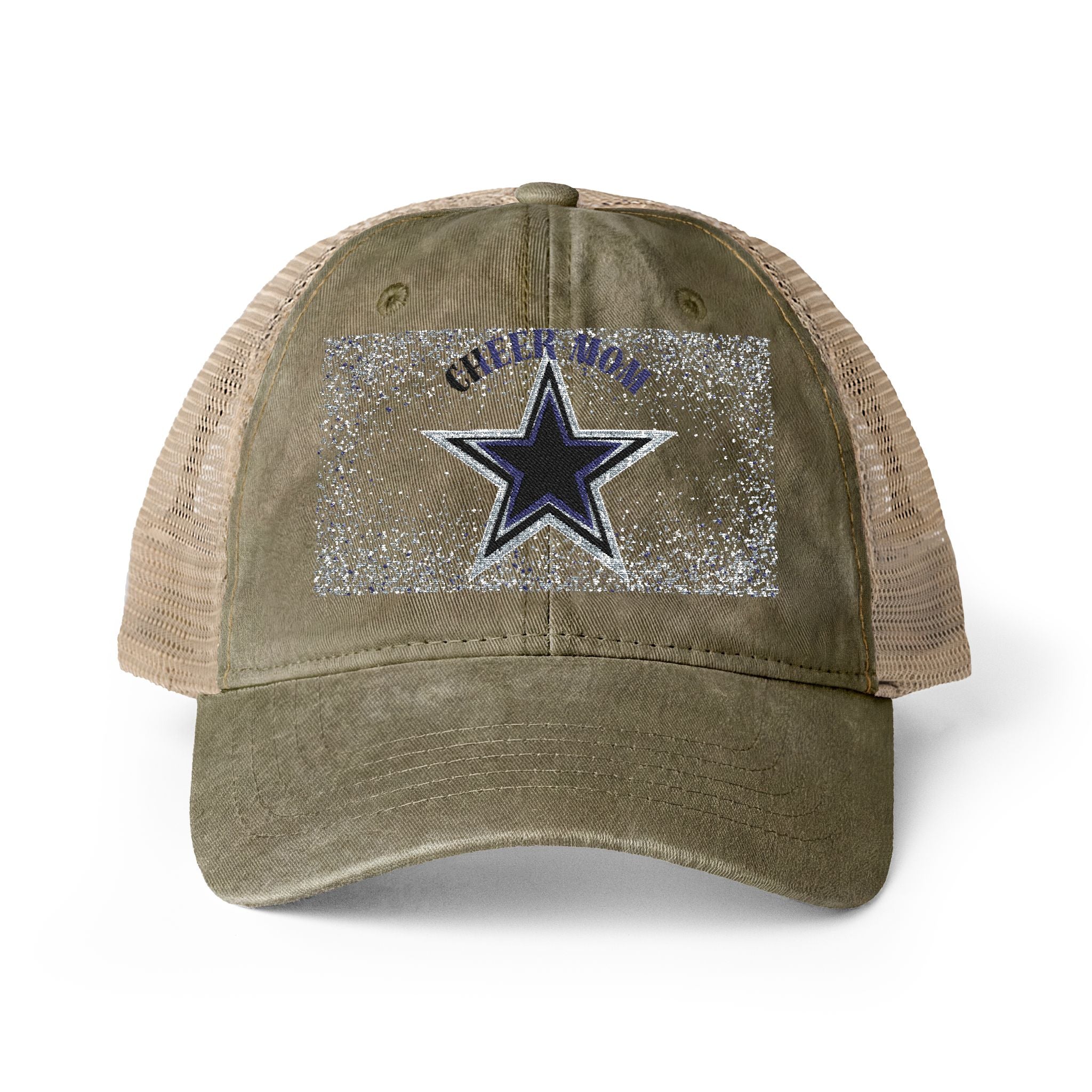 Cheer Mom Women's Washed Mesh-Back Cap