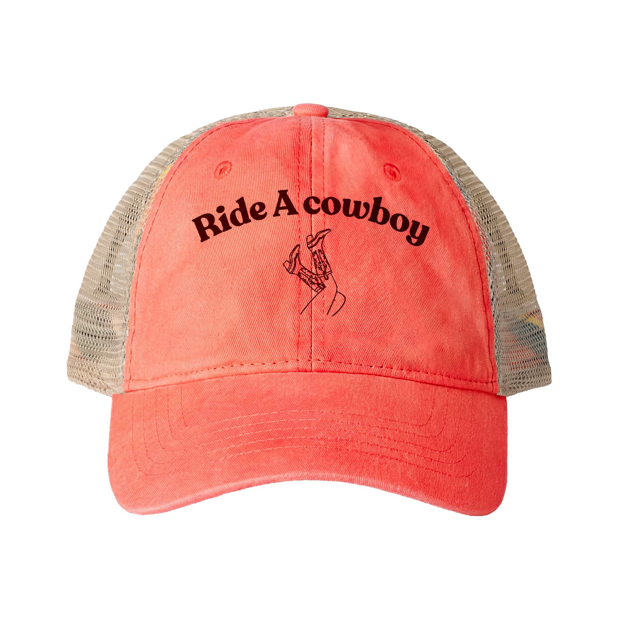 Women's Washed Mesh-Back Cap Ride a cowboy