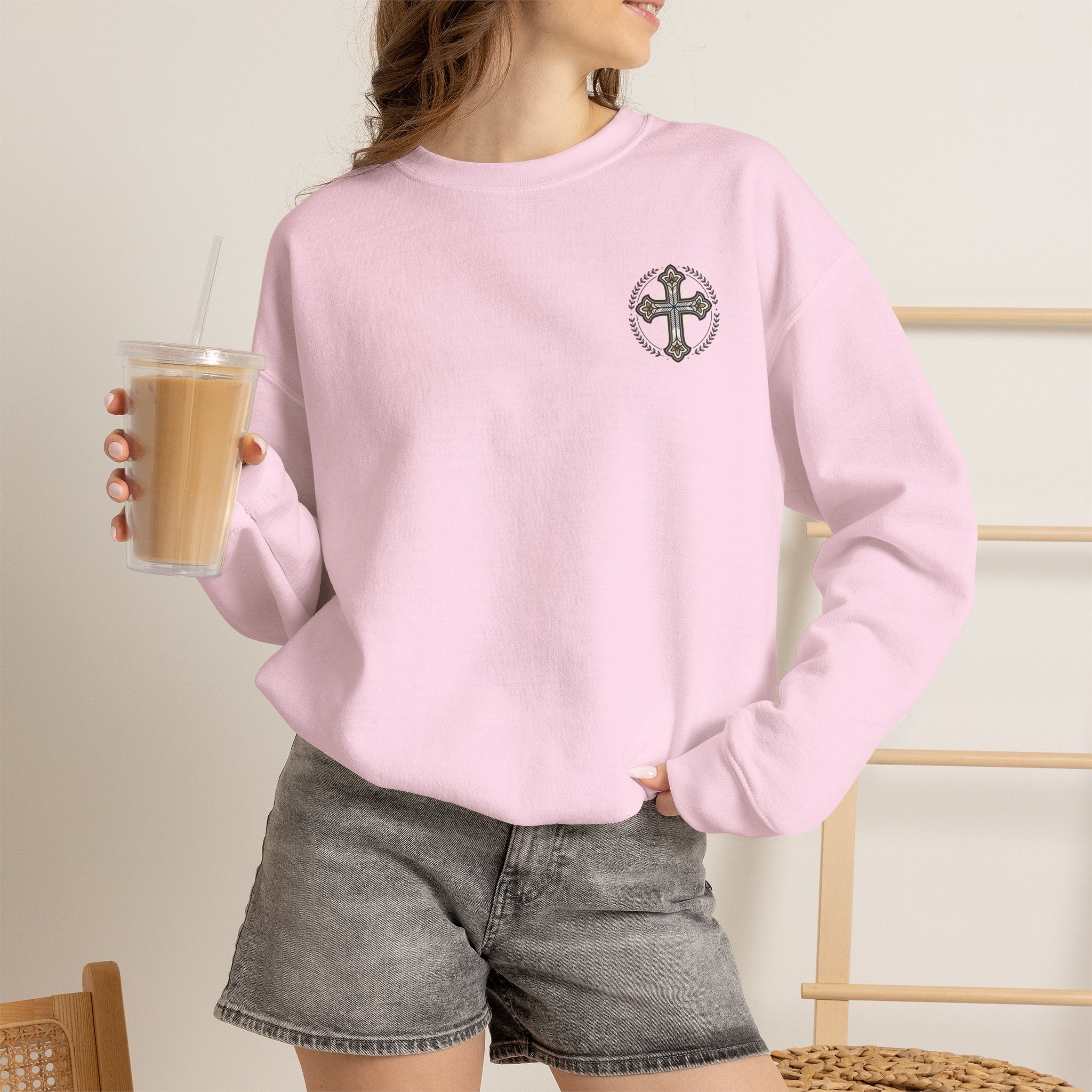 Crewneck Sweatshirt — Minimal Cross Logo & 'Jael Still Becoming Bible Study