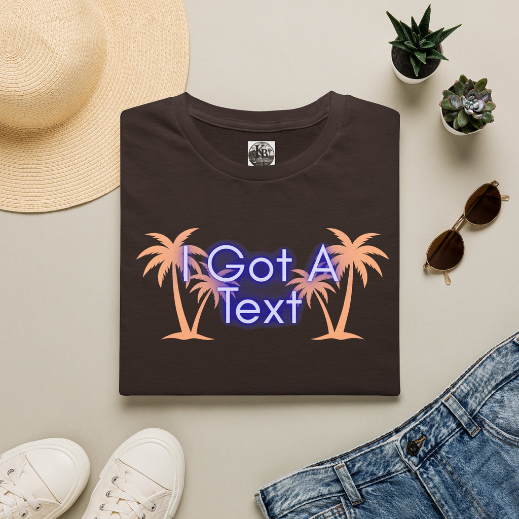 Got A Text Palm Tree Tee — Retro Neon Tropical Graphic T-Shirt